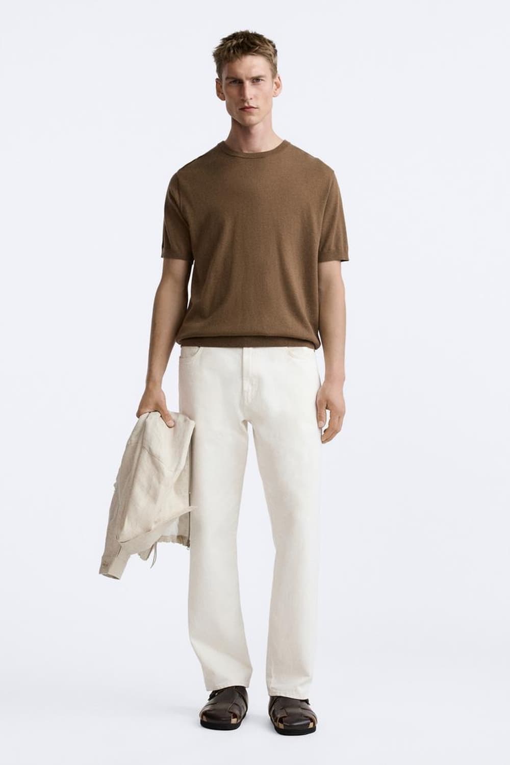 자라 레더 스트랩 샌들 브라운  상품이미지6