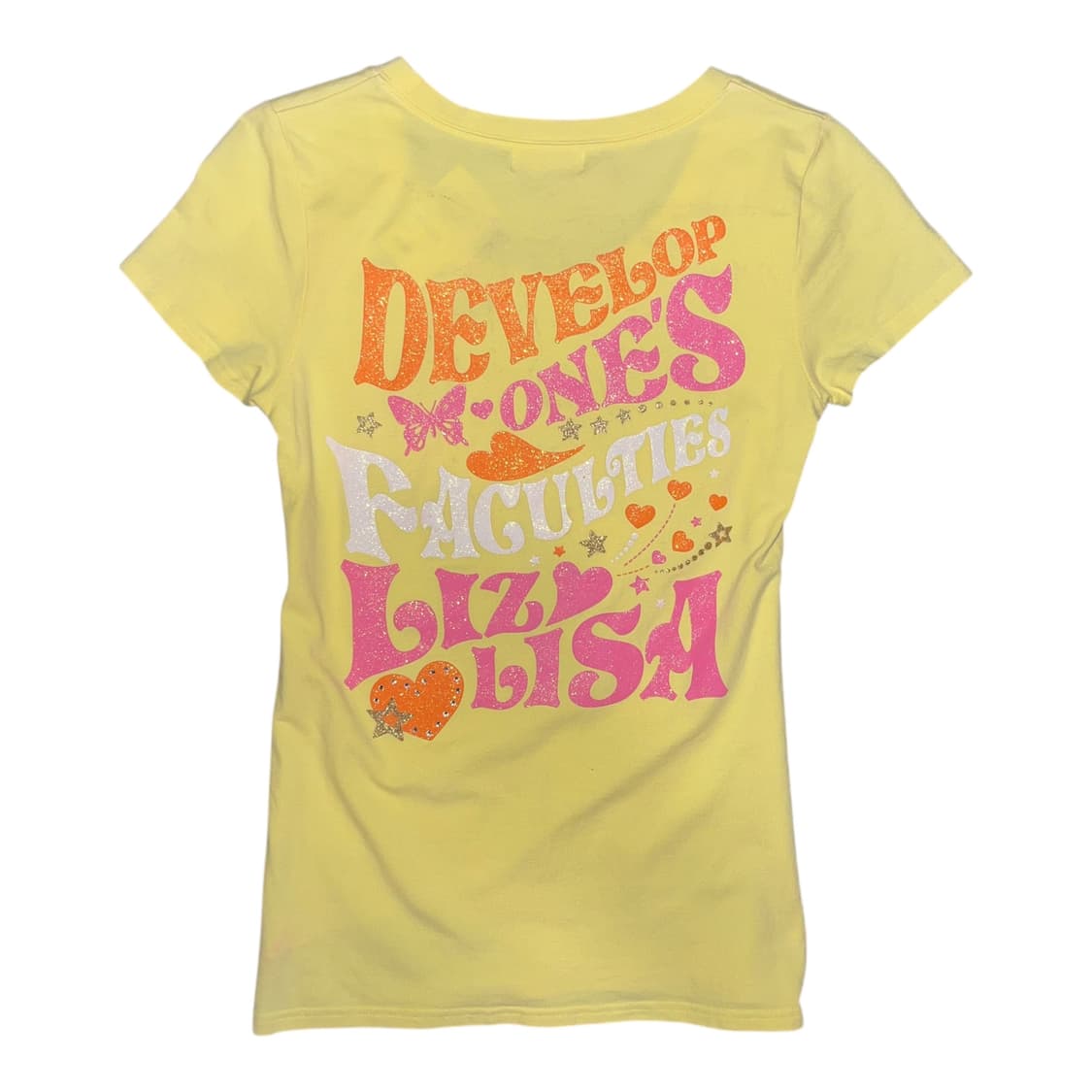 LLZLISA 리즈리사 레터링 나비 글리터 반팔티 갸루 키치 y2k 상품이미지3