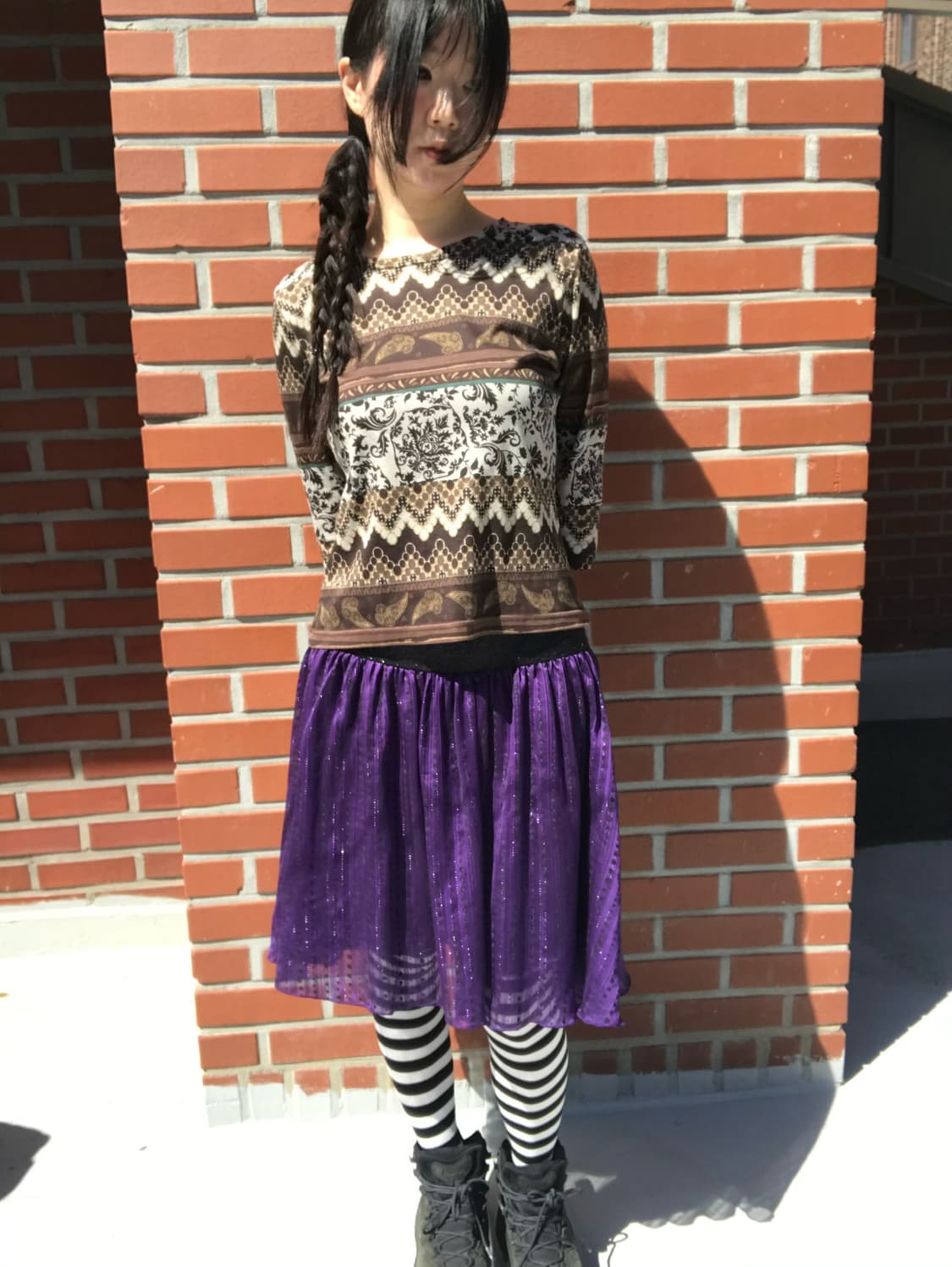 vintage purple pattern skirt 상품이미지7
