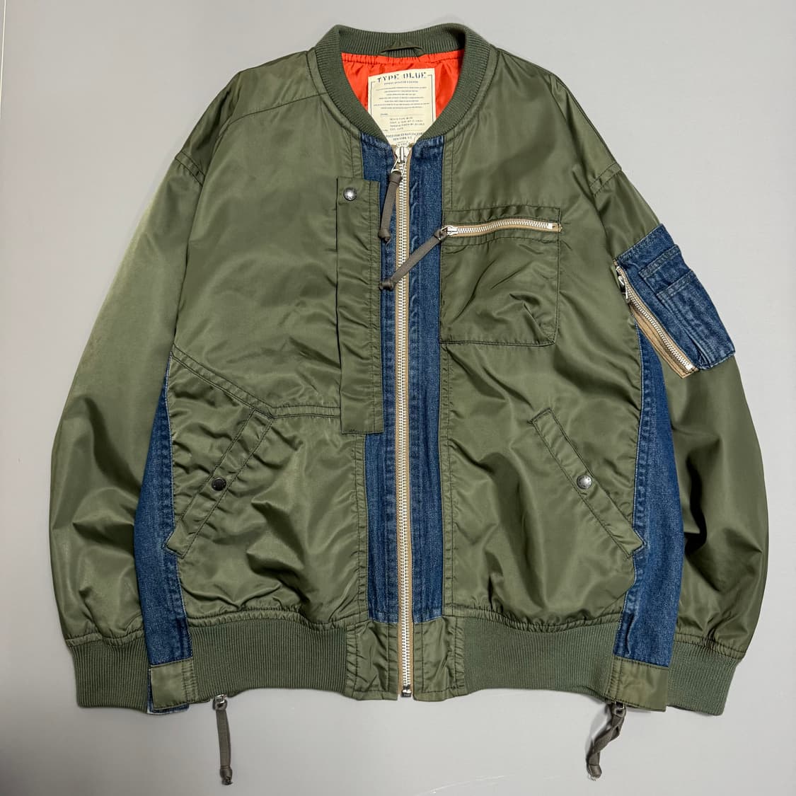 아비렉스 TRIP BLUE 올리브 인디고 데님 MA-1 플라이트 자켓 상품이미지9