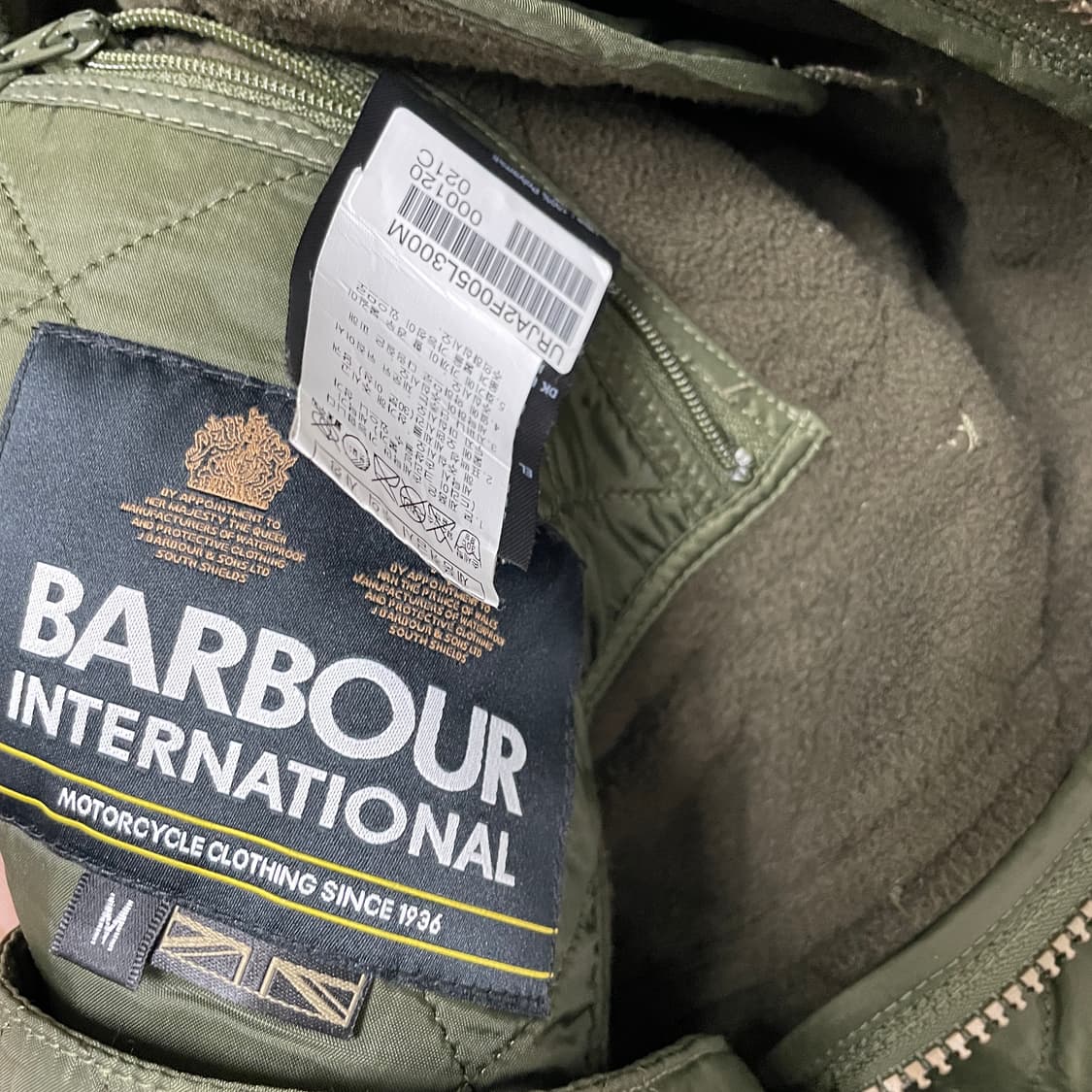 바버 퀄팅 카키 자켓 M 상품이미지6