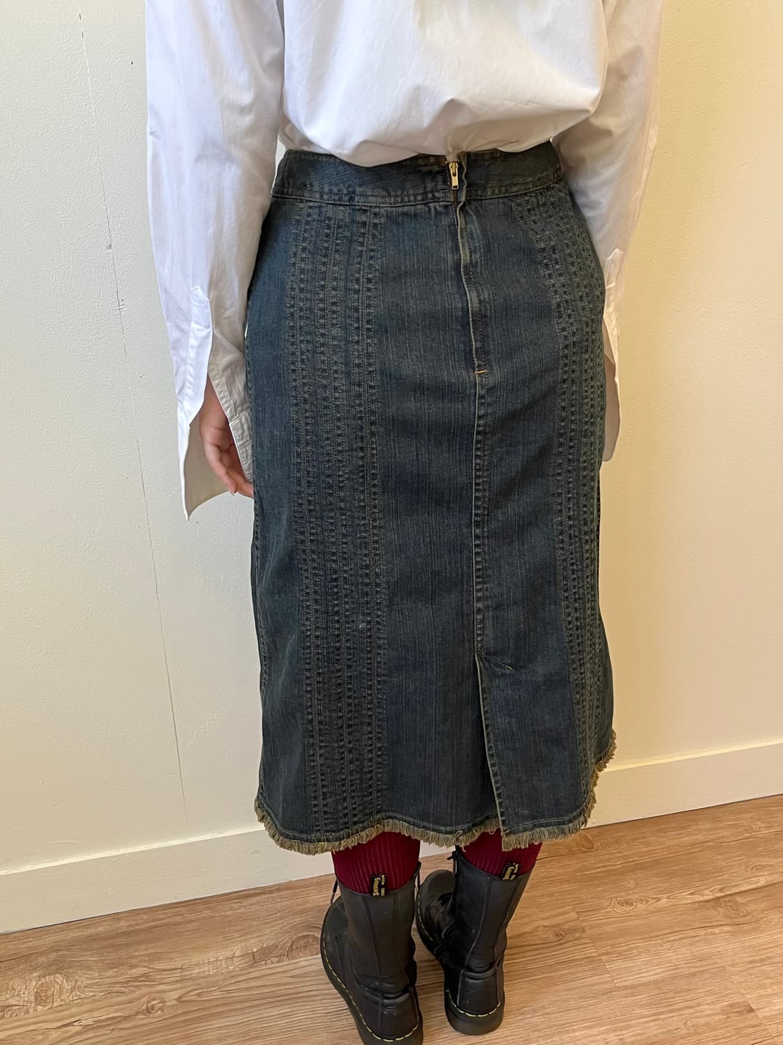 vtg 프릴 데님 스커트 상품이미지9