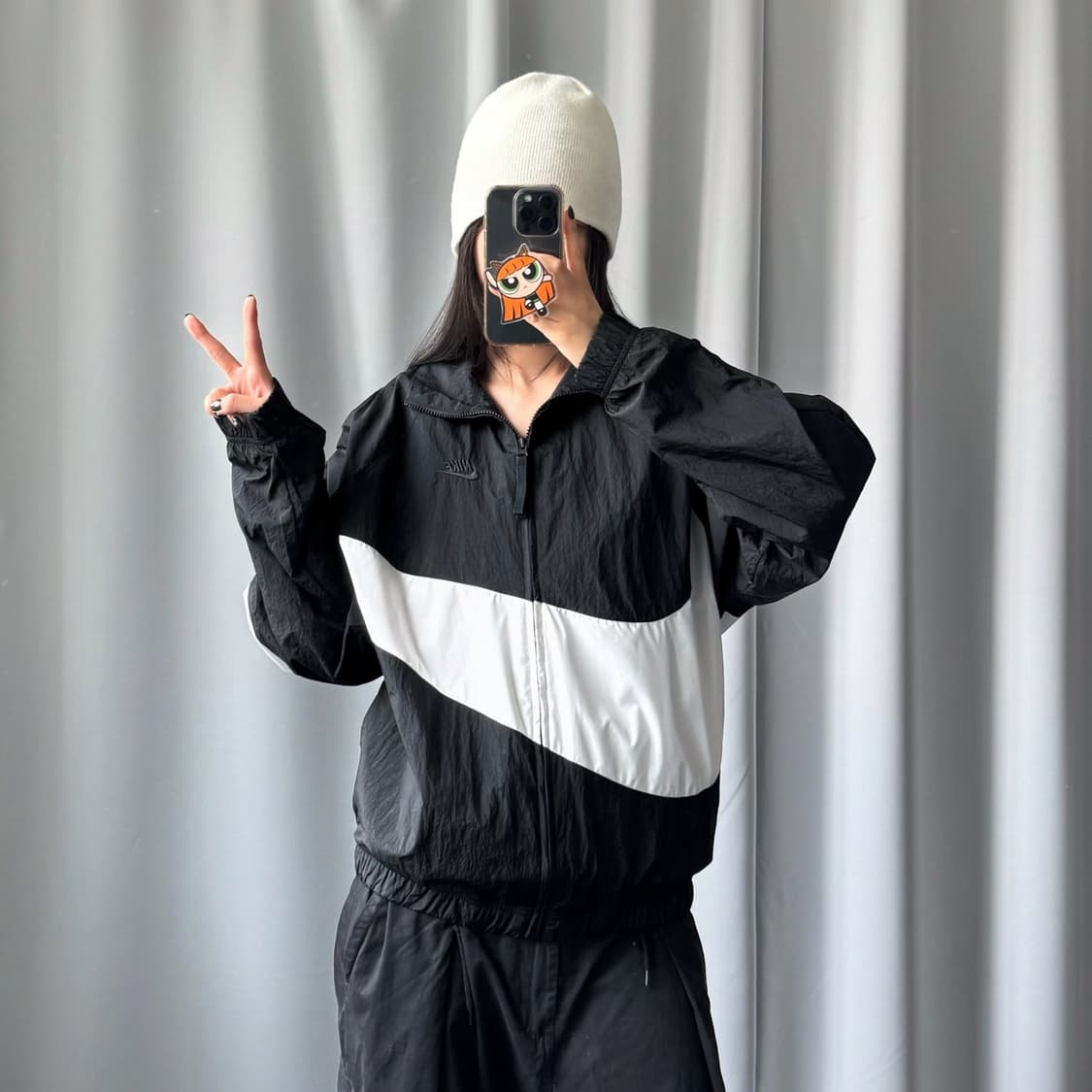 나이키 오버핏 빅스우시 배색 우븐 바람막이 상품이미지2