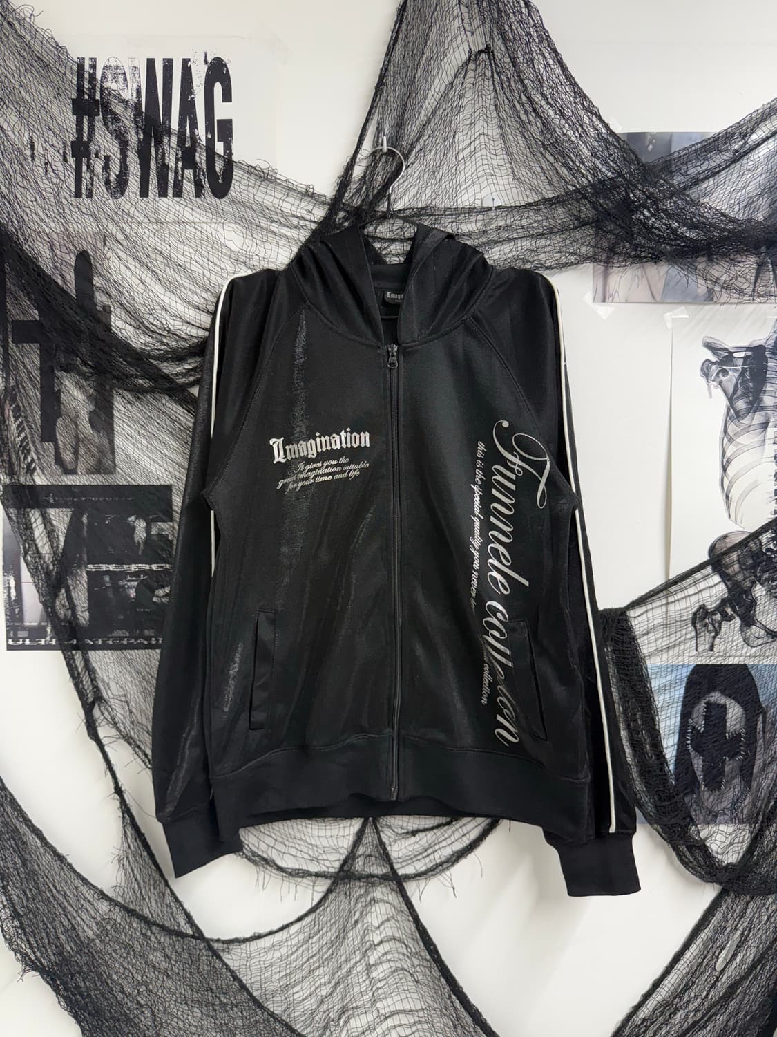 00s punk mood lettering hood zip up 상품이미지3