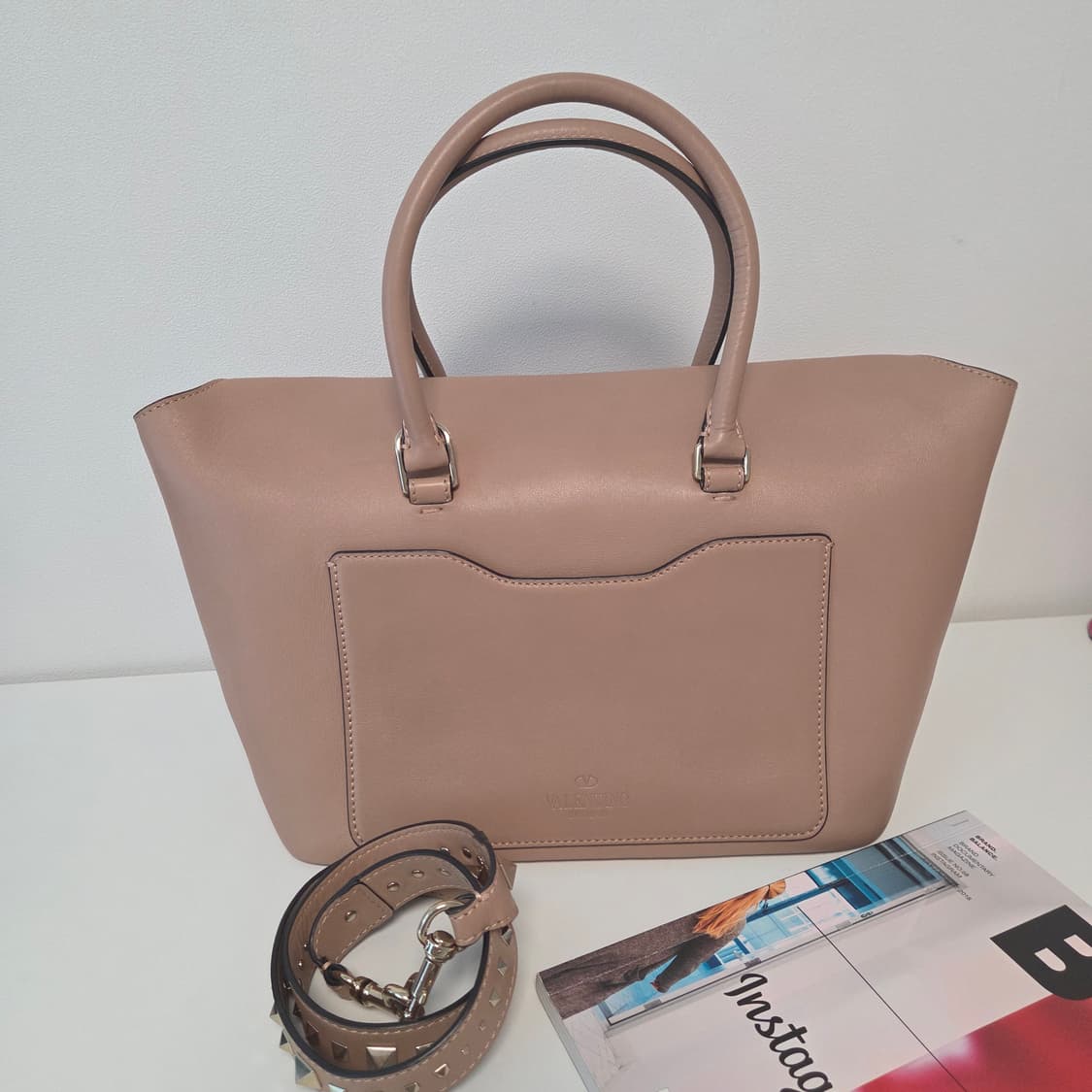 VALENTINO 발렌티노가라바니 정품 2way 핑크베이지 금장 락스터드 상품이미지3