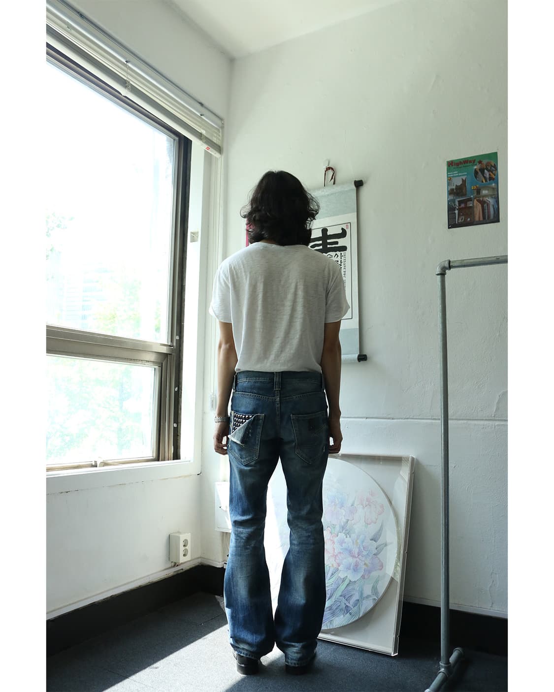 빈티지 페인팅 부츠컷 데님 팬츠 상품이미지3