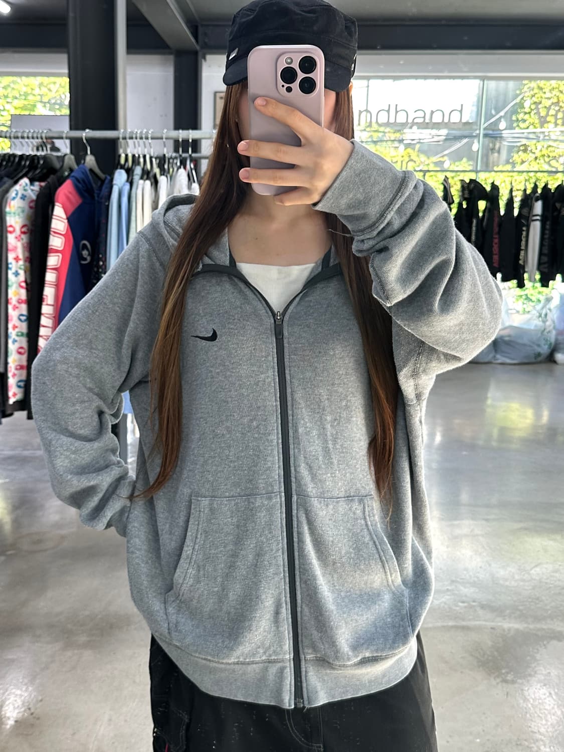 나이키 스티치 하이넥 루즈 후드집업 상품이미지3