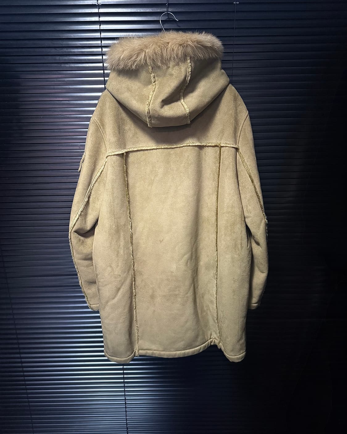 BASIC G.V JEANS 베이지 후드 무스탕 코트 여우 폭스 털 퍼 상품이미지5