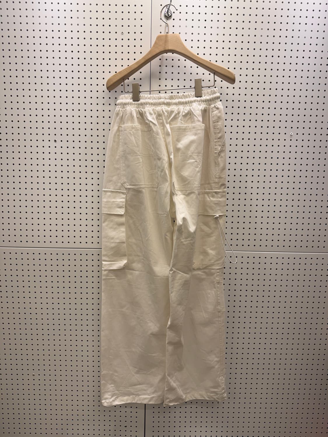 빈티지 카고 스트링 화이트 코튼 팬츠 U686 상품이미지3