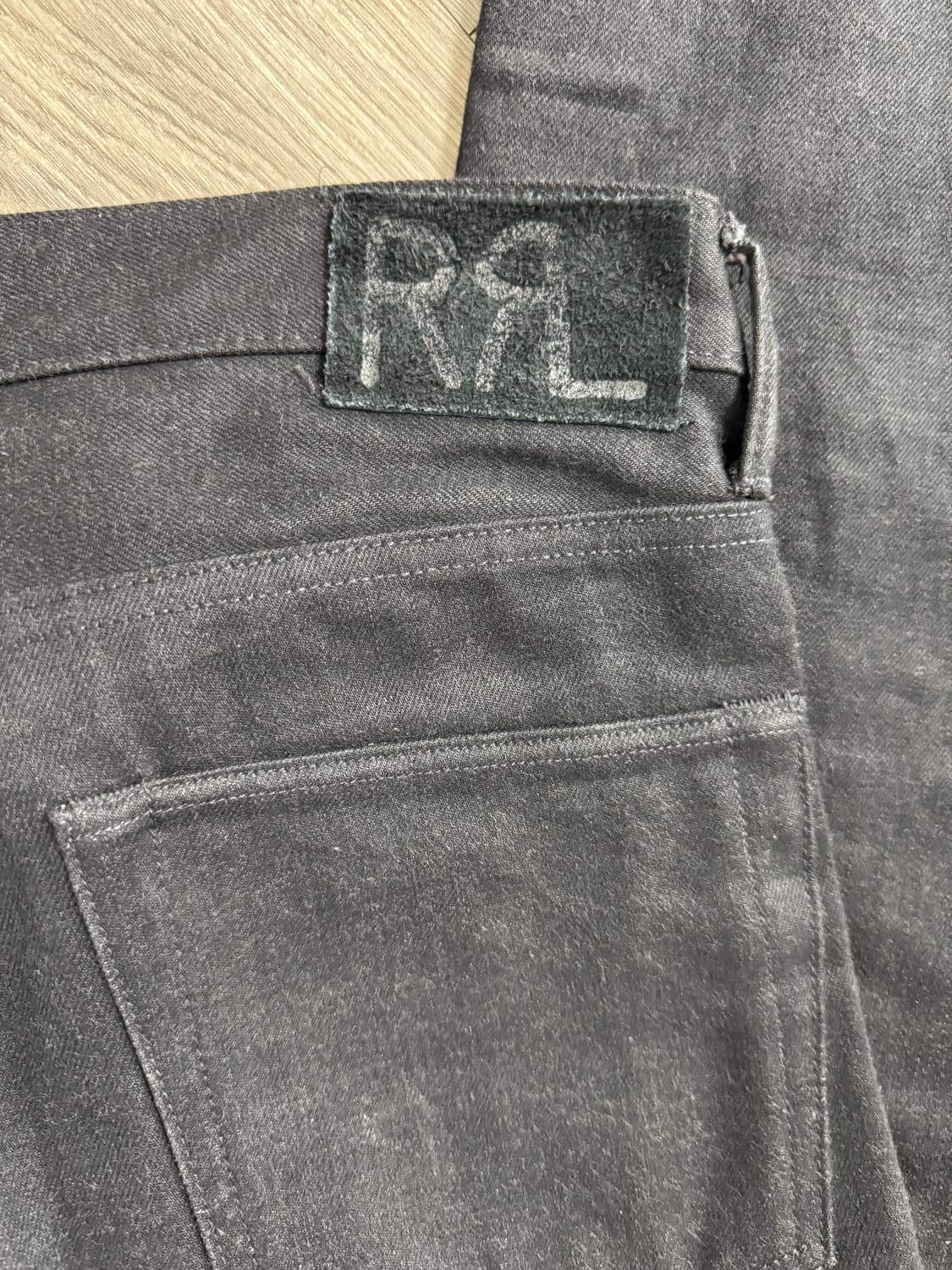 32/32 더블알엘 빈티지5포켓 블랙온블랙 데님 상품이미지7