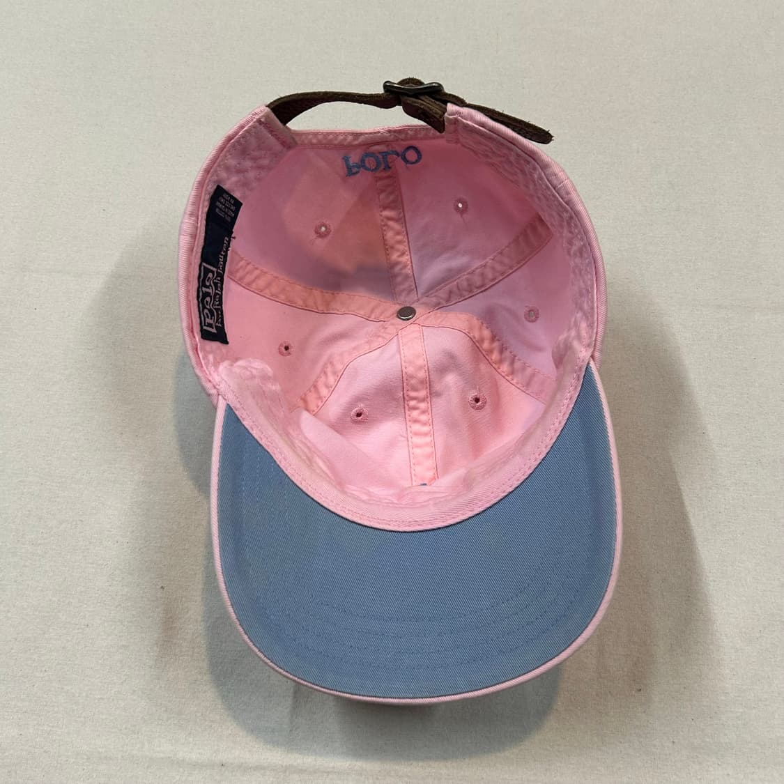 폴로 랄프로렌 핑크 볼캡 모자 가죽스트랩 정품 상품이미지7