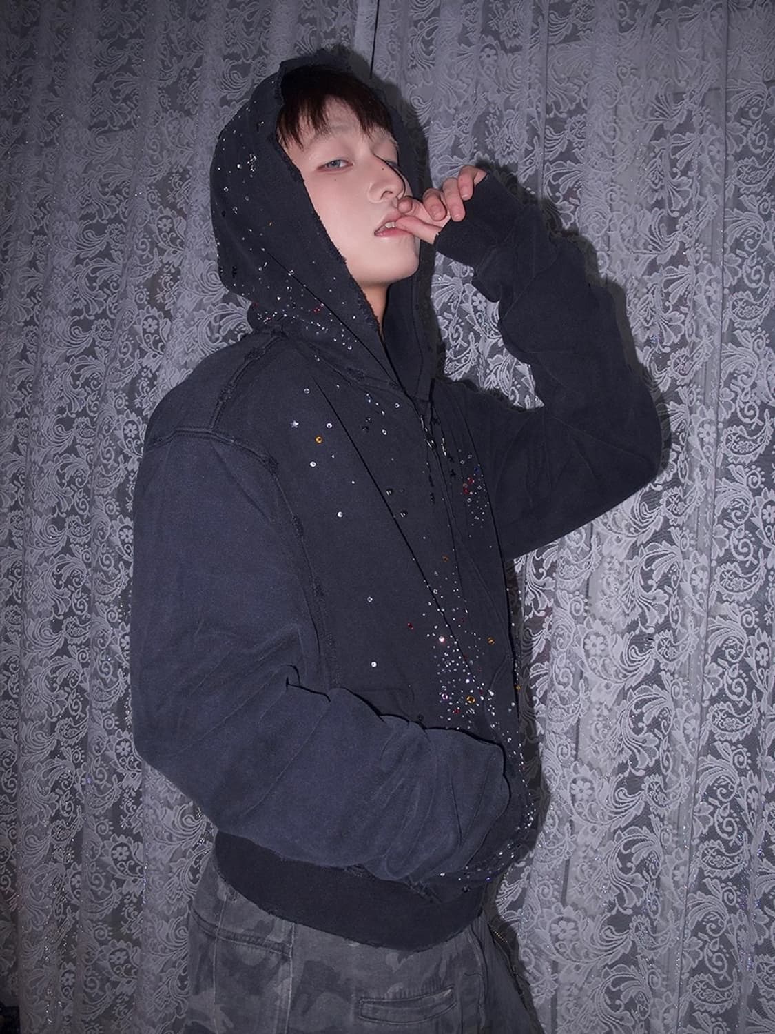 Starry Rhinestone Hoodie 상품이미지4