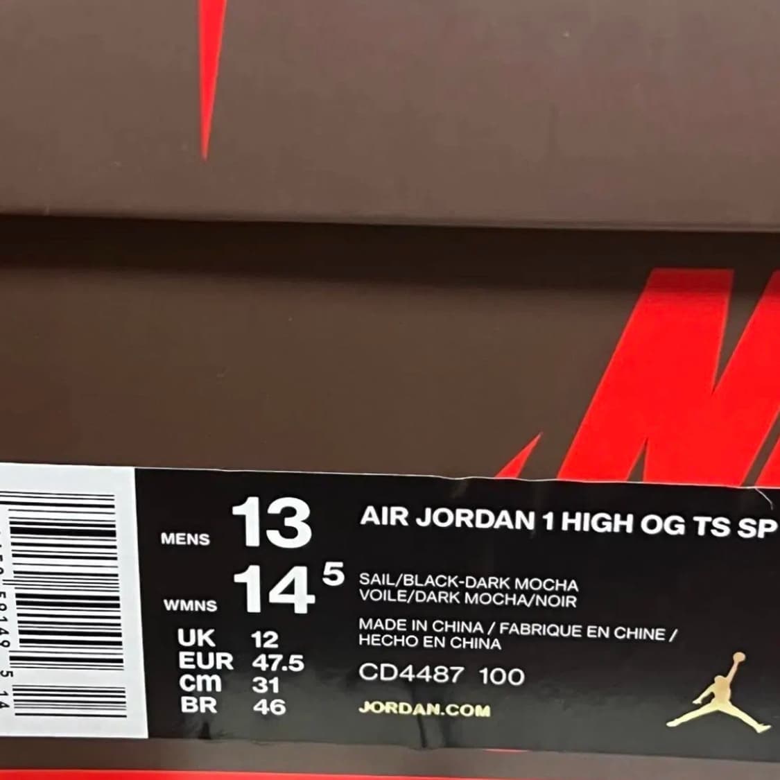[310] 조던 1 x 트래비스 스캇 레트로 하이 OG SP 모카 상품이미지10