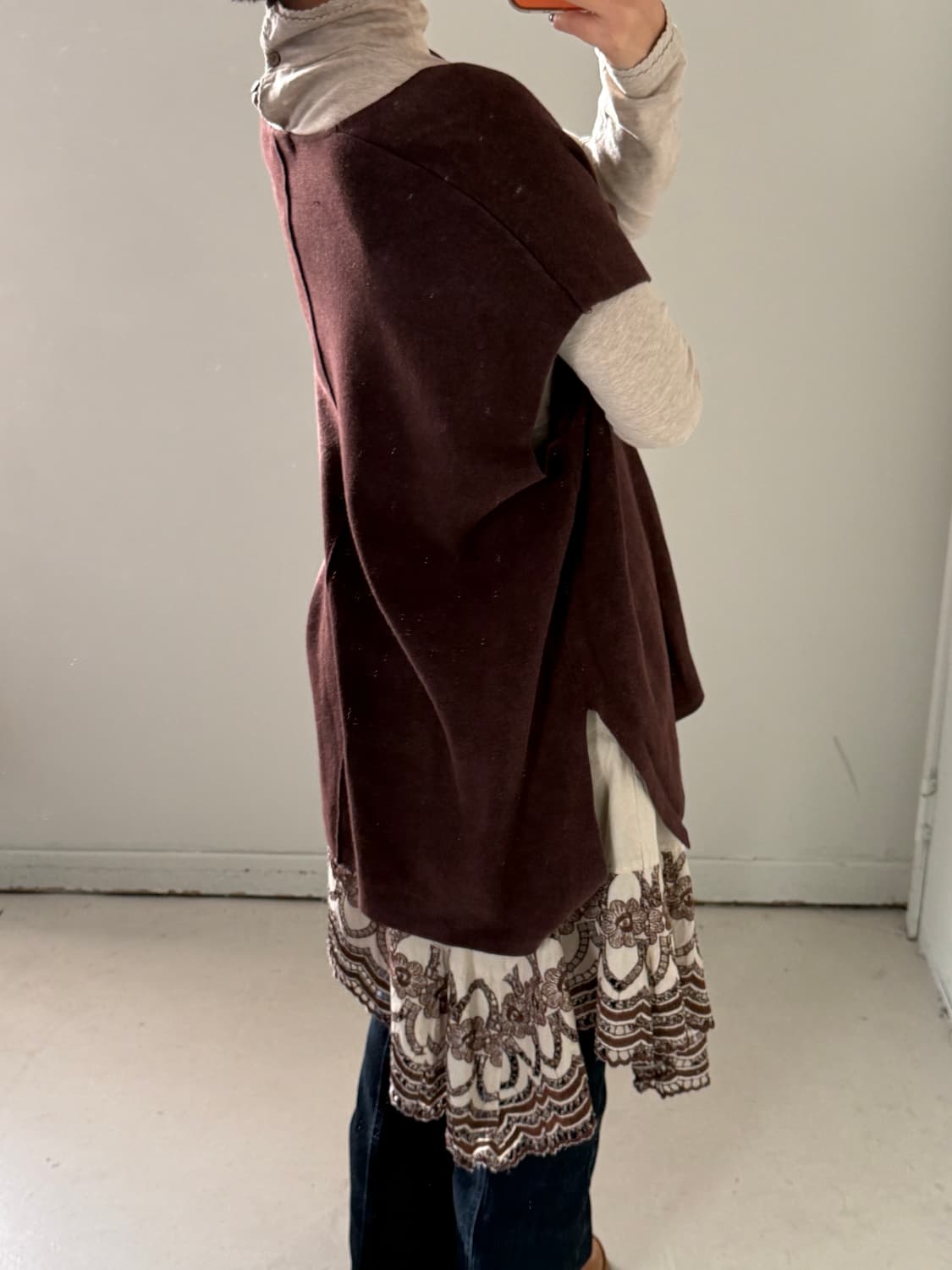 일본빈티지 브라운 니트베스트 상품이미지3