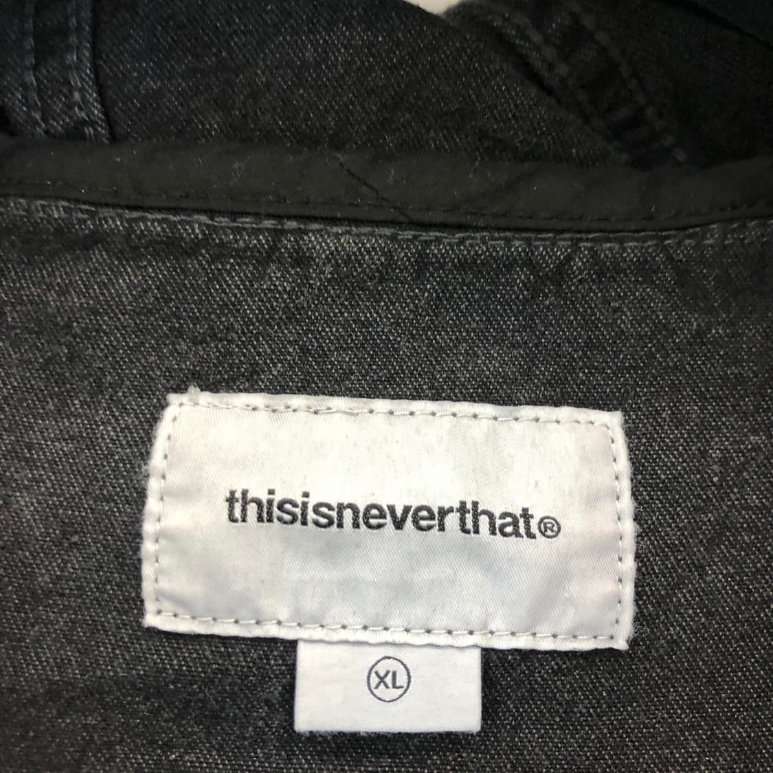 디스이즈네버댓 데님 아노락 자켓 XL 흑청 상품이미지5