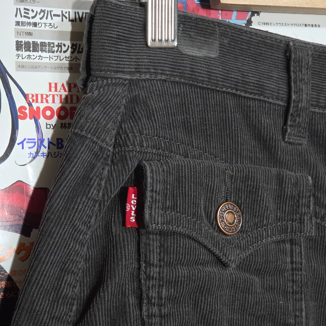 리바이스 카키 그레이 코듀로이 플리츠 미니 스커트 상품이미지2