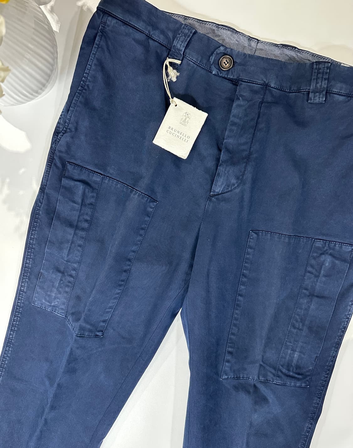 브루넬로 쿠치넬리 프런트 포켓 팬츠 네이비 상품이미지3