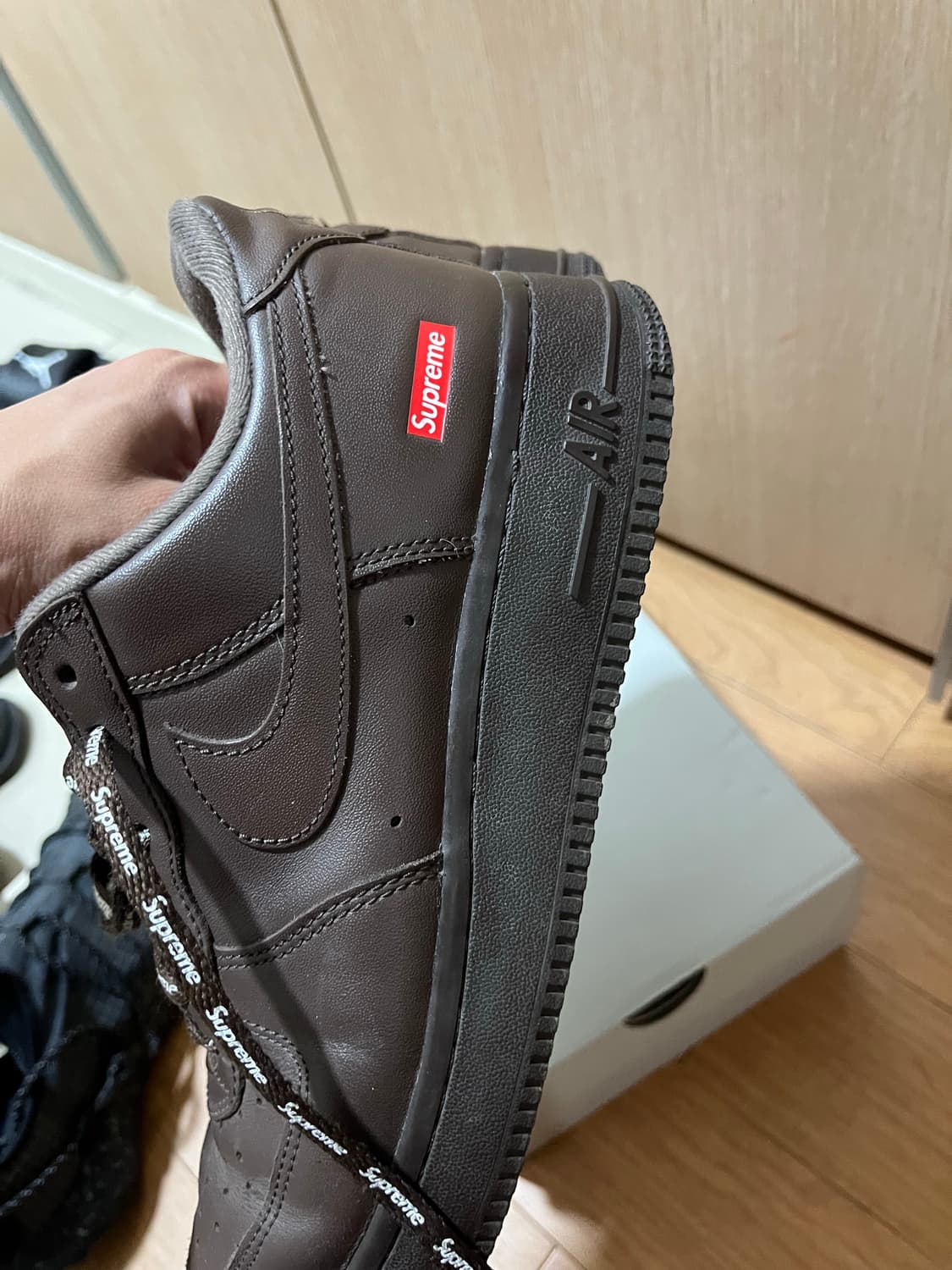 나이키 x 슈프림 에어포스 1 로우 바로크 브라운 255사이즈 팝니다 상품이미지7