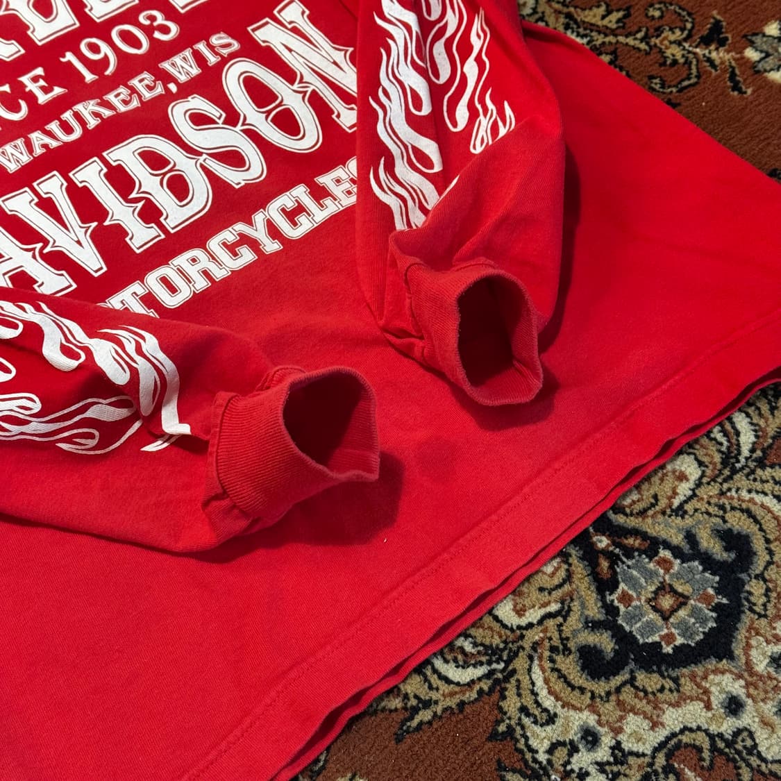 할리데이비슨 플레임 롱슬리브 (M) 레드 상품이미지4