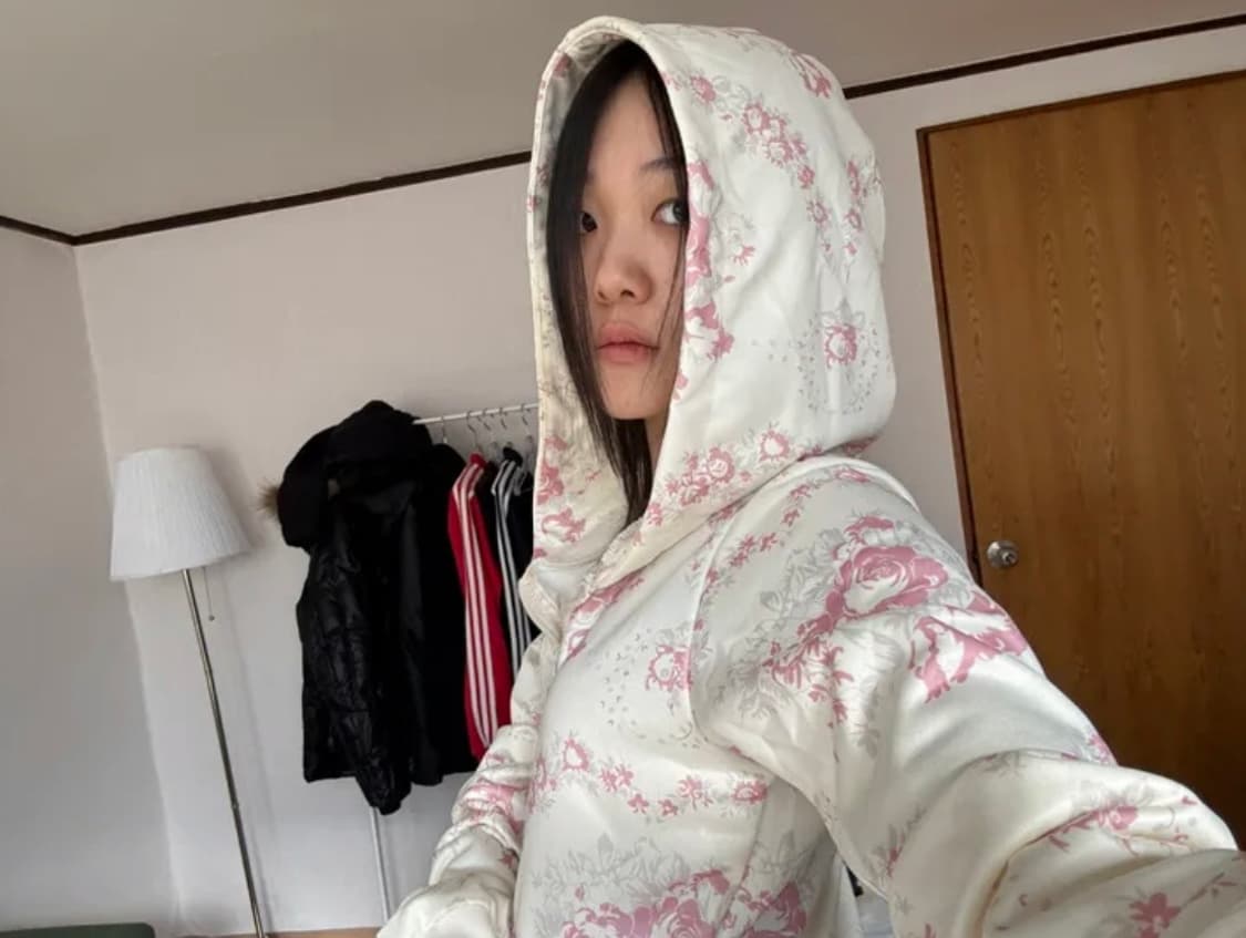 팁씨 빈티지 플라워 후드집업 상품이미지2