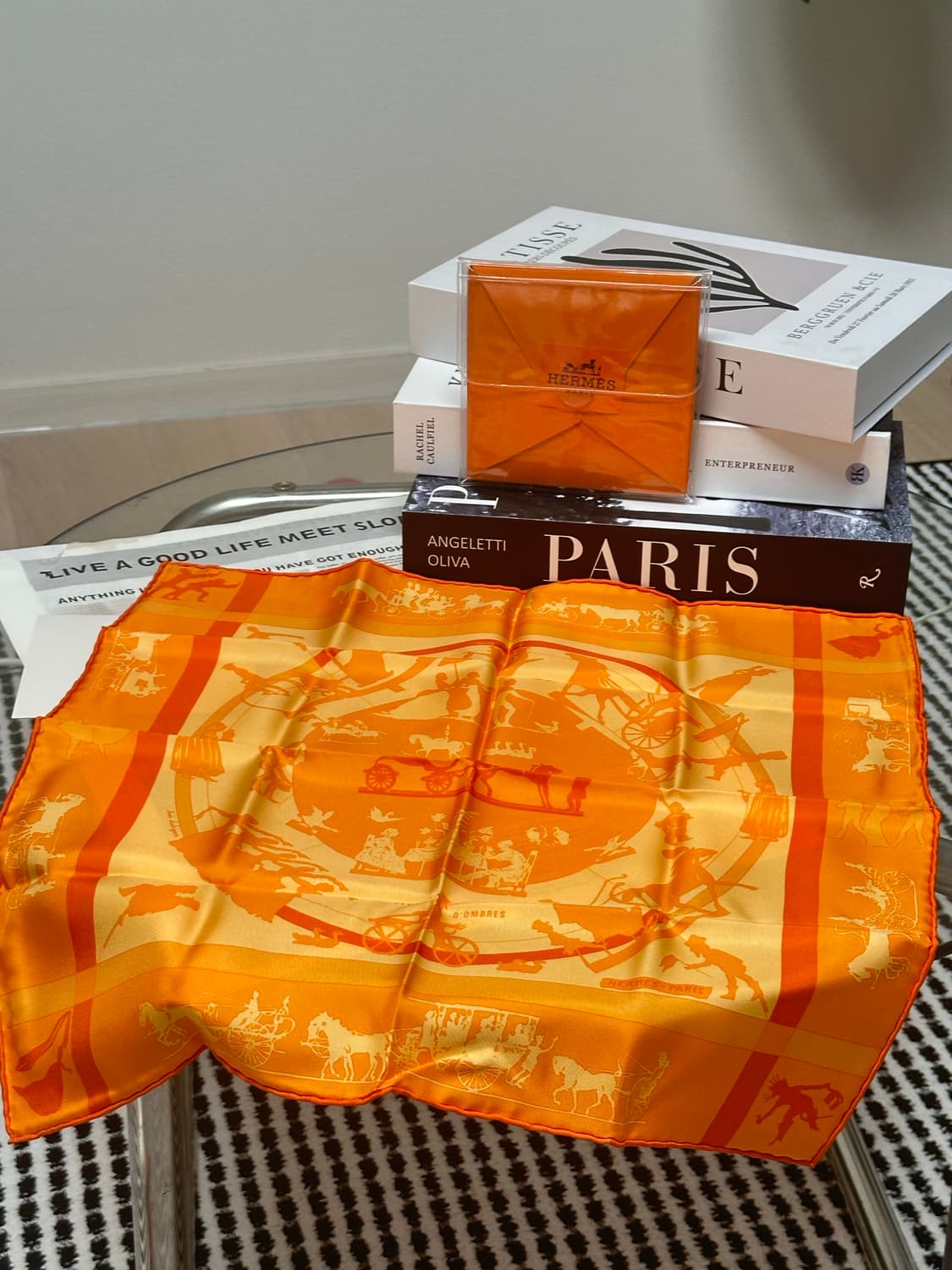 에르메스 쁘띠 스카프 오렌지 상품이미지2