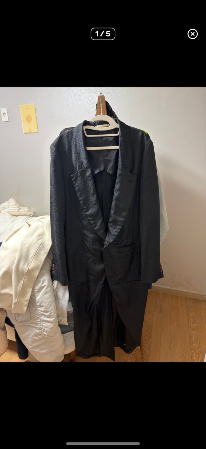 M) 꼼데가르송 옴므 플러스 블랙 테일러 코트 상품이미지3