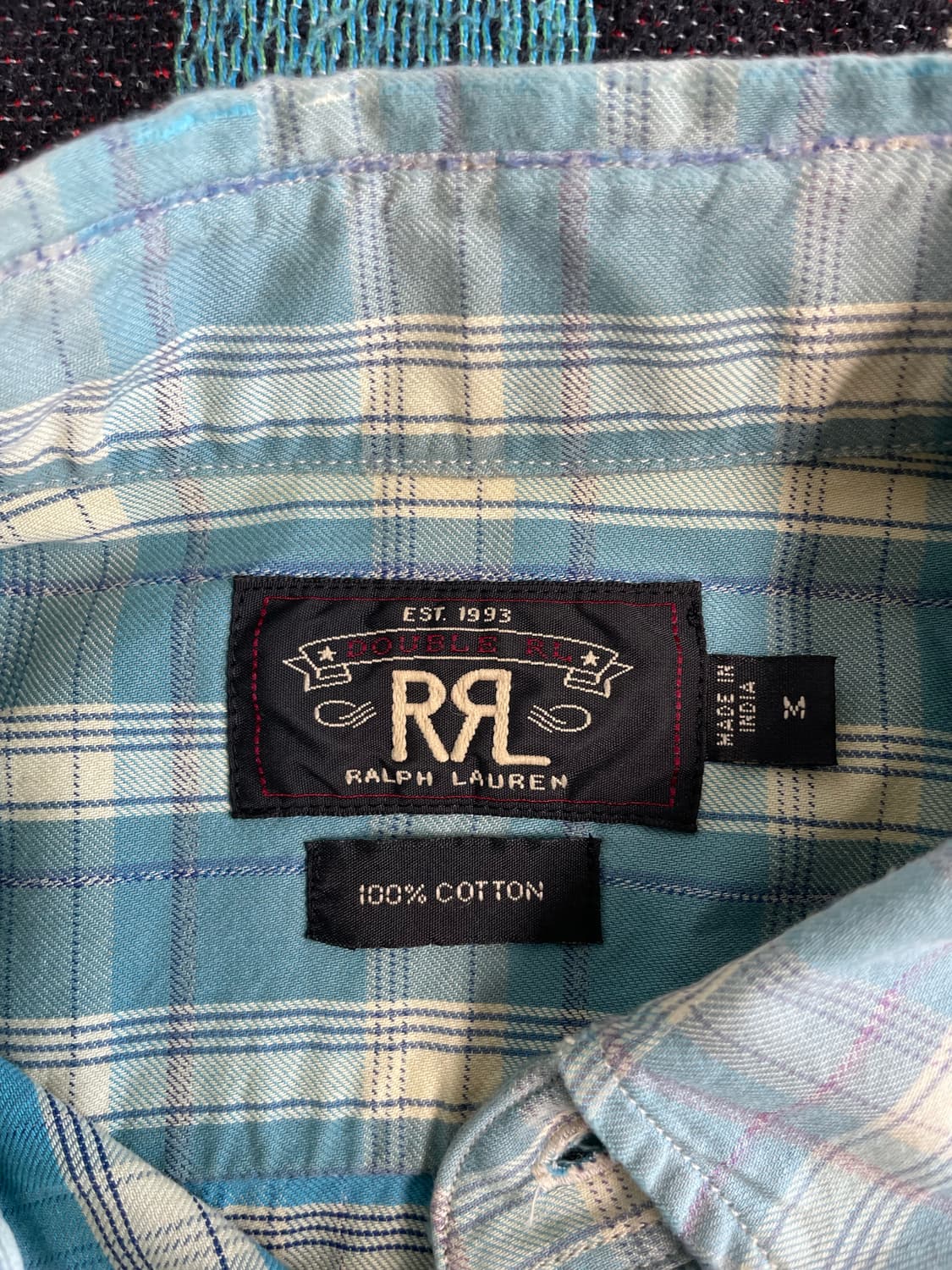 RRL 페이디드 블루 체크 셔츠(M) 상품이미지2