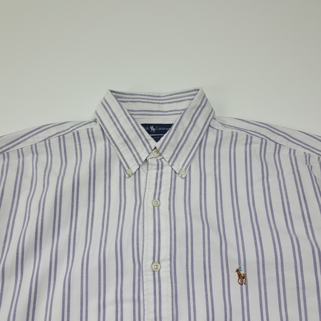 CL834 XL 폴로 90s 말레이시아판 모던스트라이프 퍼플 셔츠 남방 상품이미지2