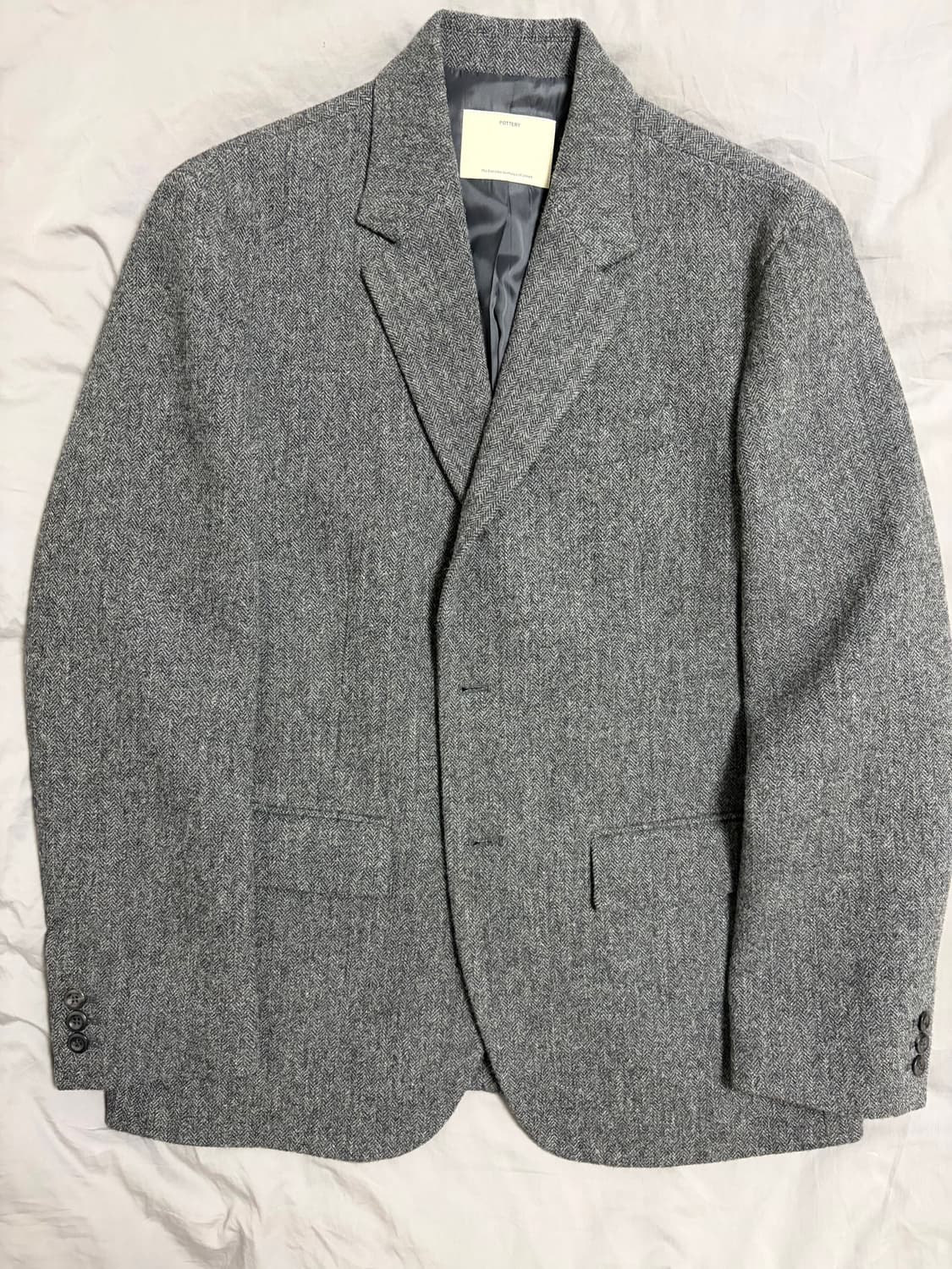 [2]포터리 셋업 차콜 셔틀랜드 울싱글 브레스티드 자켓,셔틀랜드 울 팬츠 상품이미지3