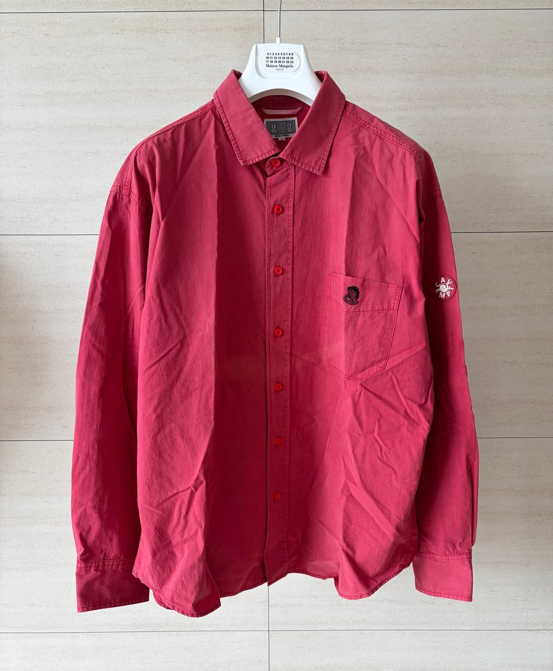 16SS 카브엠트 오버다이 레드 셔츠 상품이미지1