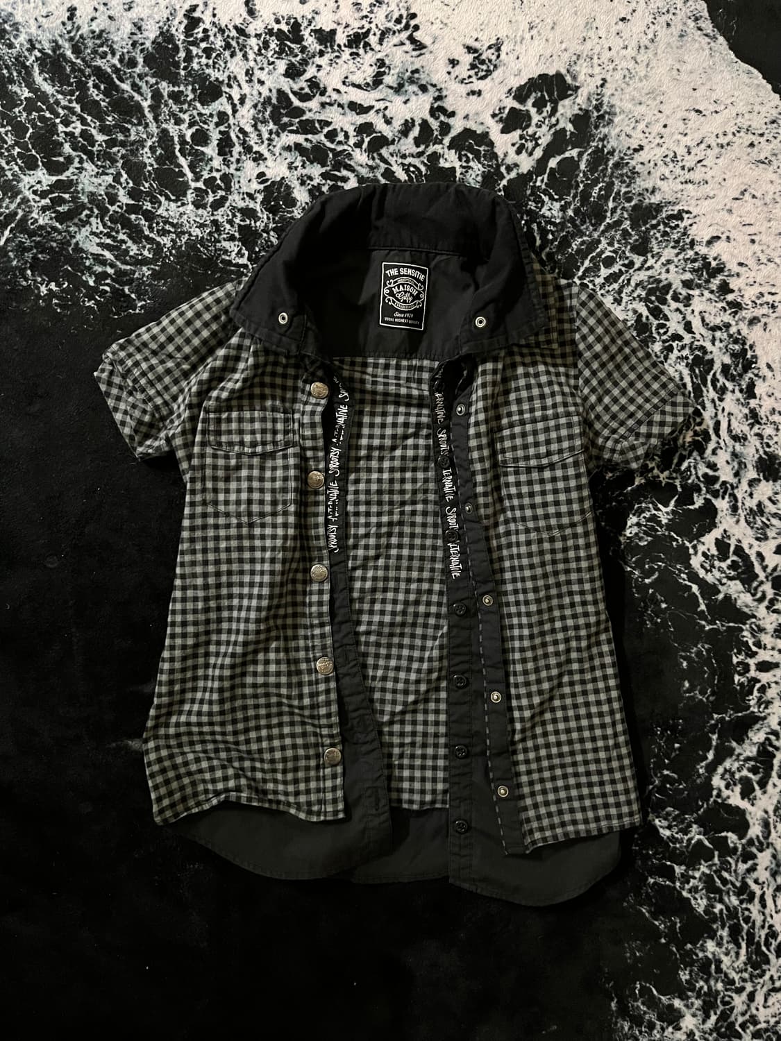 레터링포인트 체크셔츠 상품이미지1