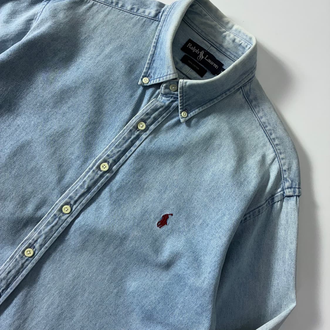 Polo 폴로 랄프로렌 90‘s 데님 워시드 셔츠 상품이미지3