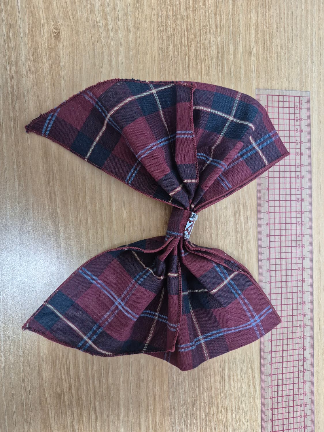 리즈리사 체크 리본브로치 보르도칼라 상품이미지3