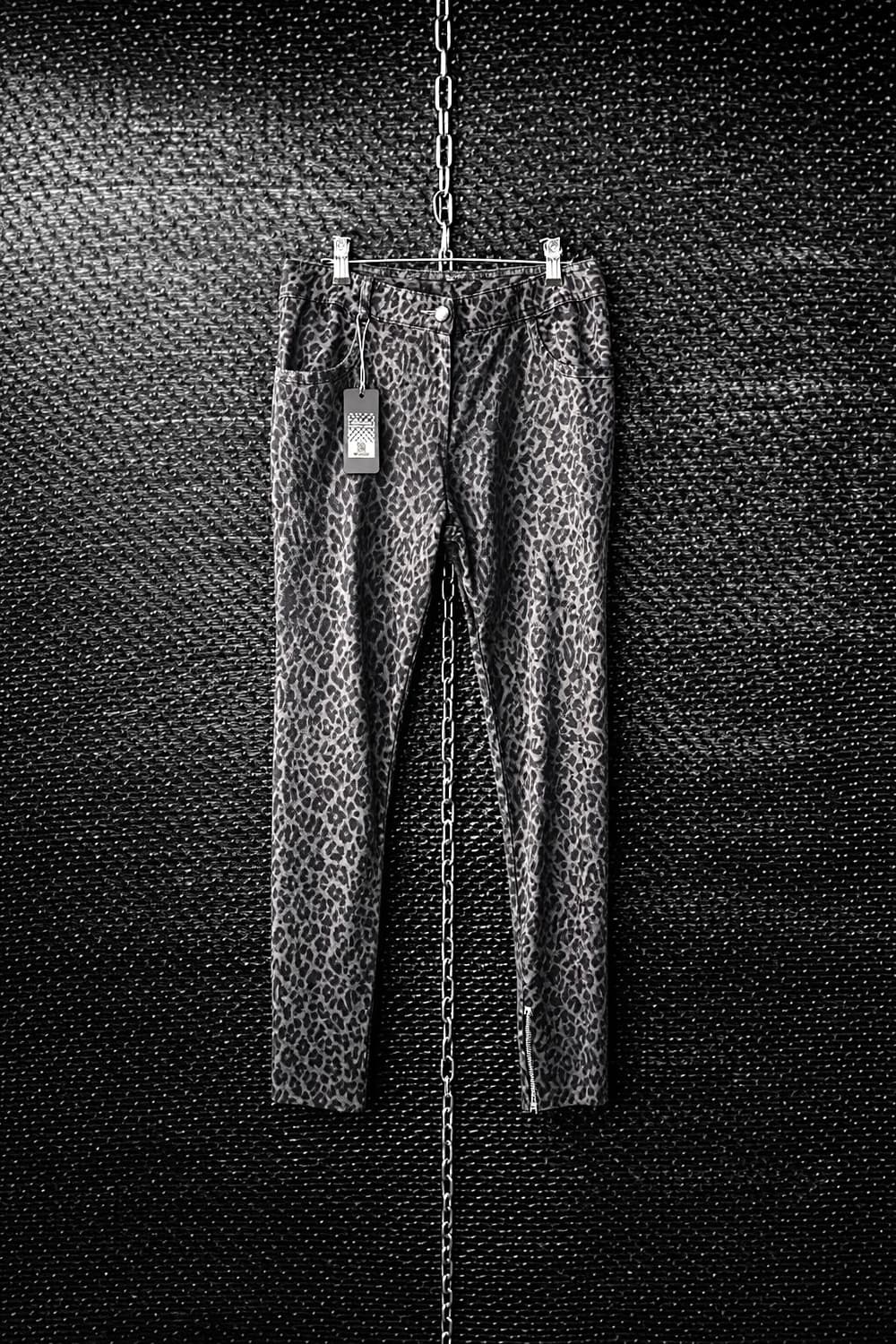 레오파드 스터드 슬림핏 팬츠 상품이미지1