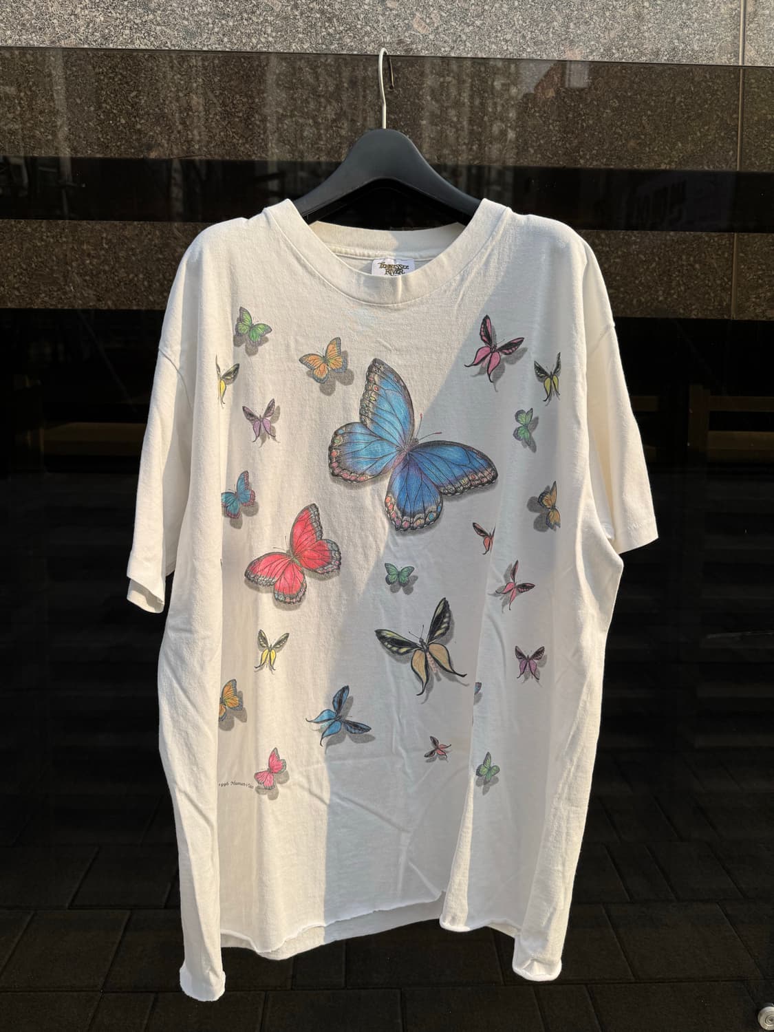 90s 빈티지 풀프린트 나비 티셔츠 상품이미지2