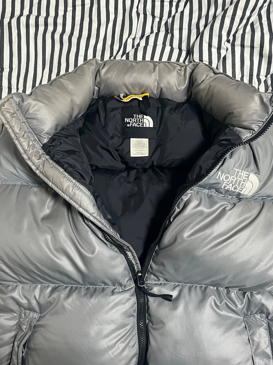 노스페이스 700 중앙로고 패딩 조끼 실버 그레이 XL 상품이미지6