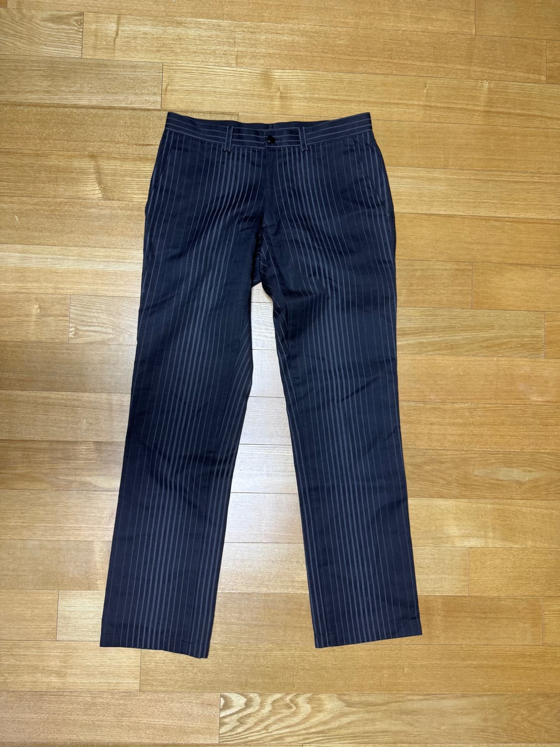 장폴고티에 블랙 스트라이프 팬츠 상품이미지1