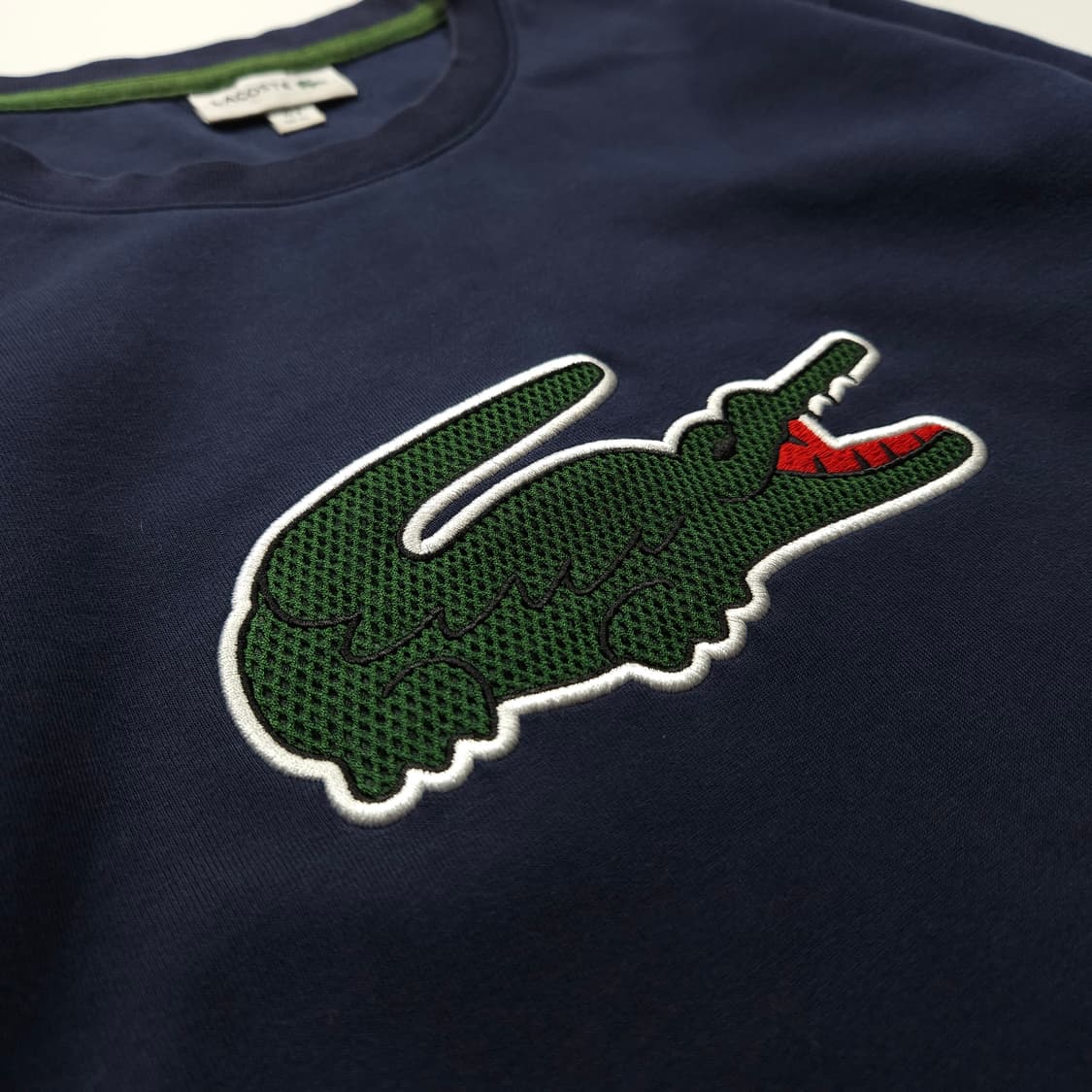 라코스테 자수로고 빅로고 미니멀 맨투맨 (XL) 상품이미지3