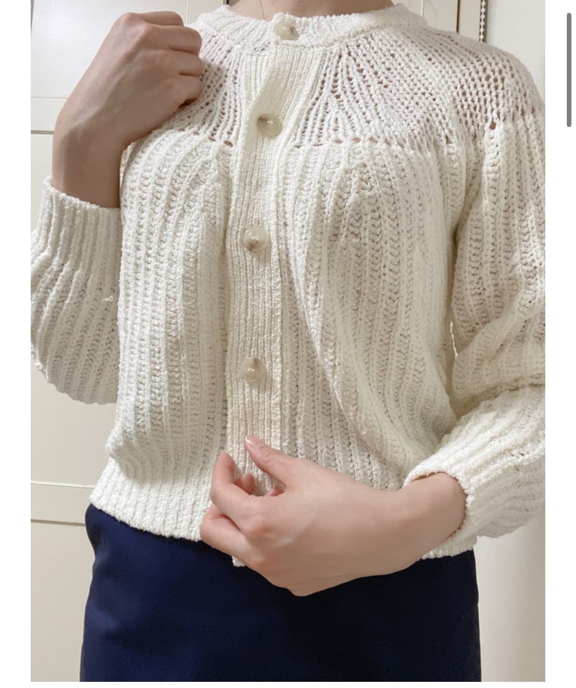 시에 네트 니트 가디건 네이비 새상품 상품이미지1