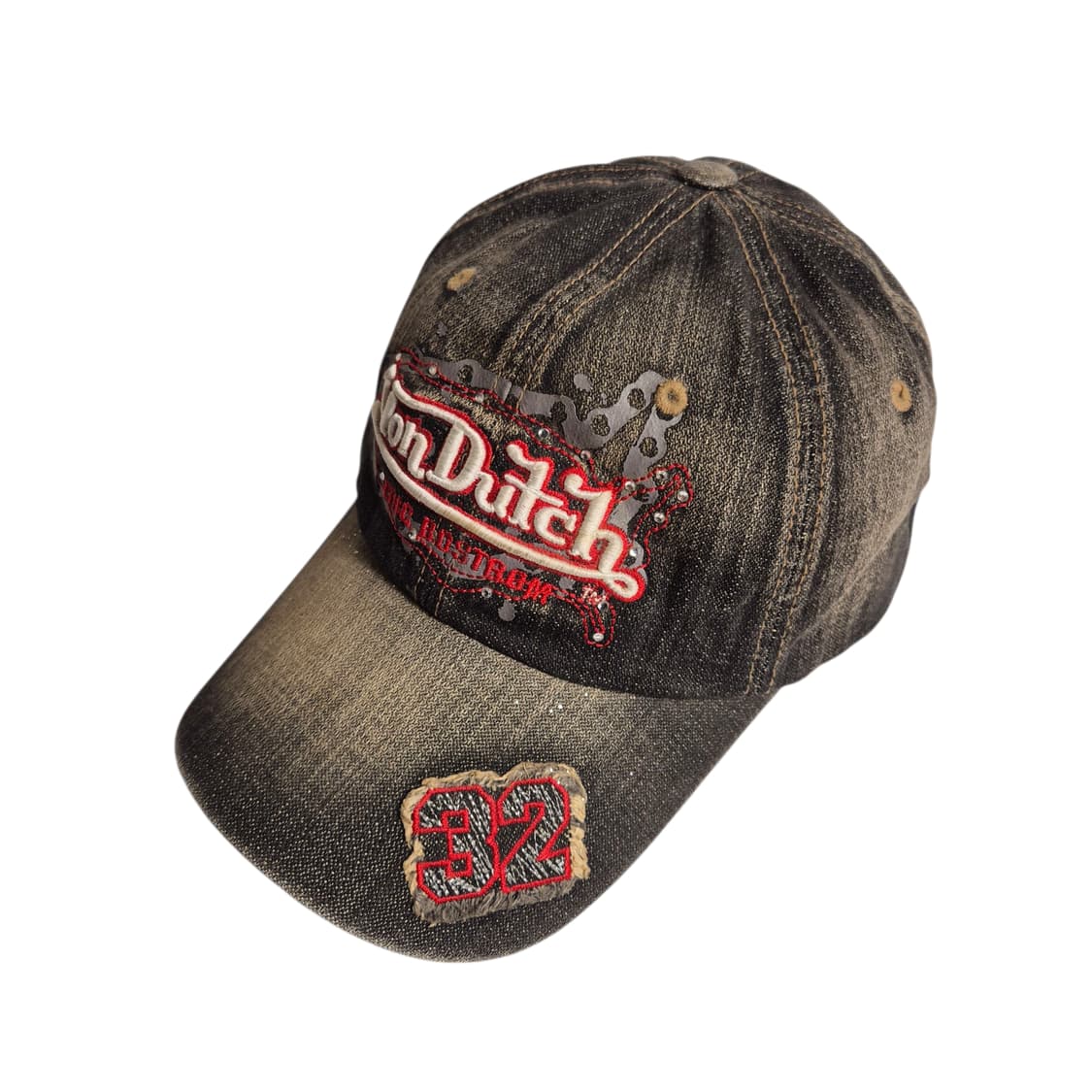 VonDuTch) 본더치 Y2K 흑청 대님 로고 볼캡 상품이미지2