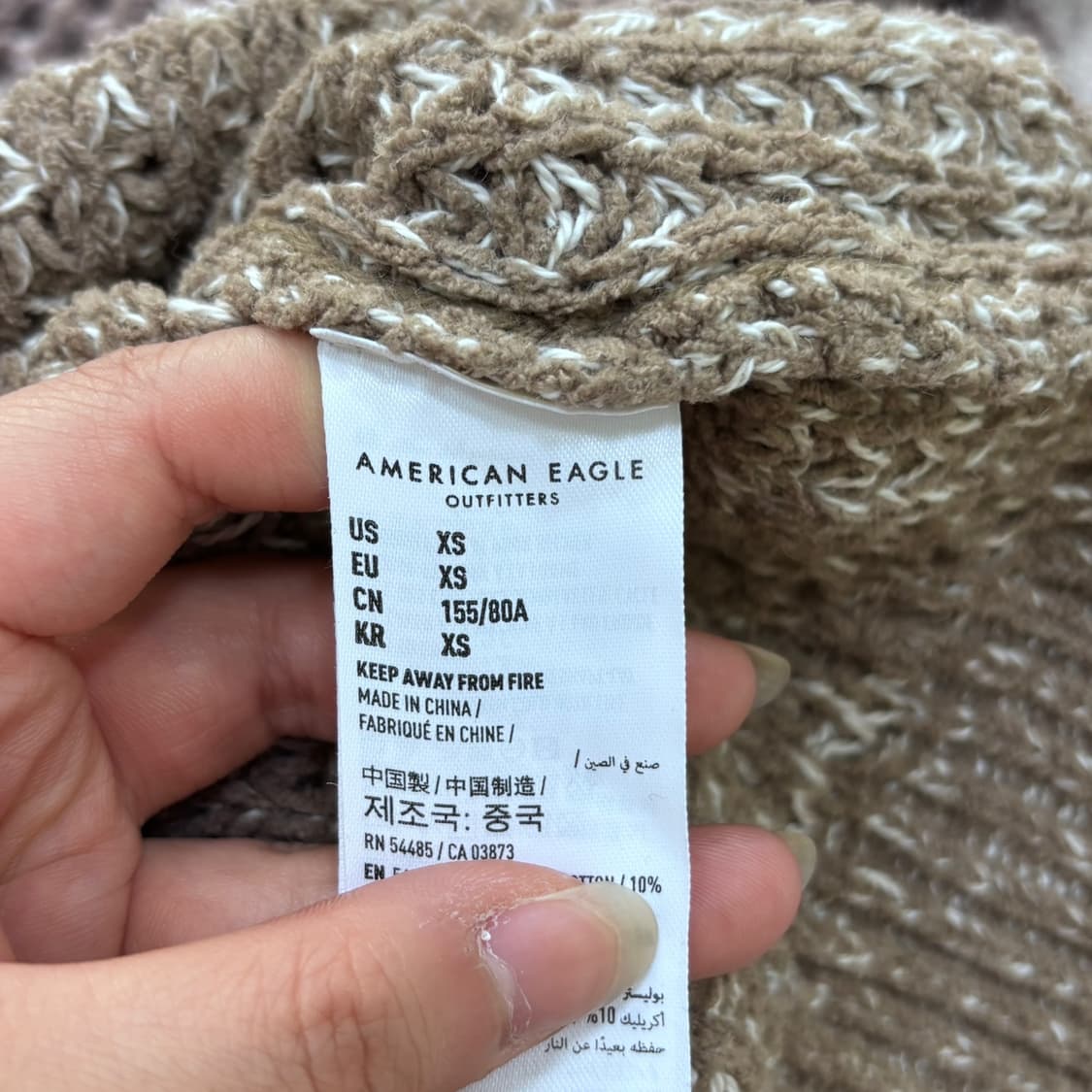 XS 아메리칸이글 여성 와플조직 하이넥 니트 0518E 상품이미지4