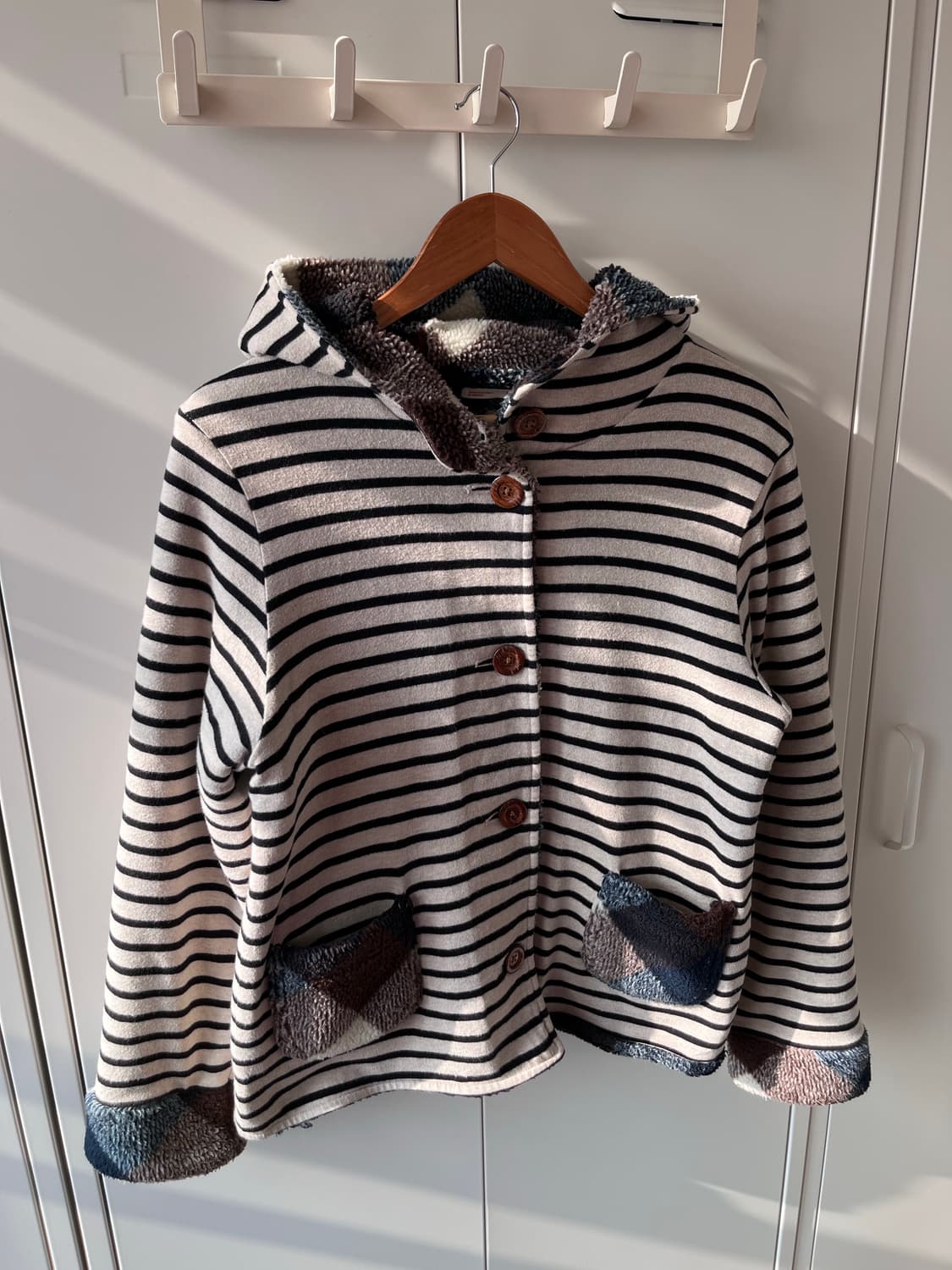 Final Decision 스트라이프 양털 후드 집업 점퍼  상품이미지7