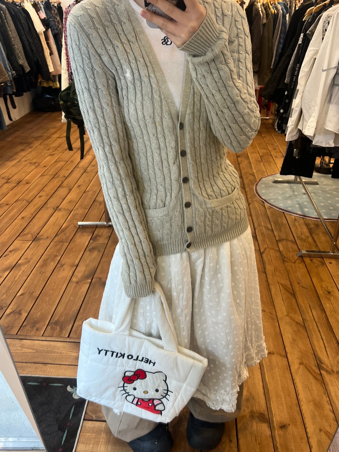 폴로 그레이쉬 베이지 니트 가디건 상품이미지4