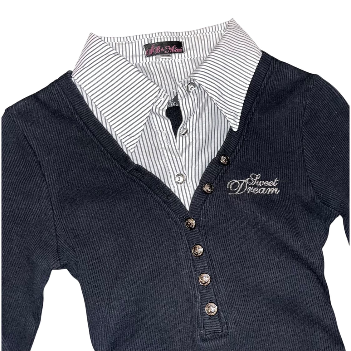 스트라이프셔츠 레이어드 골지 긴팔티 갸루y2k 상품이미지2