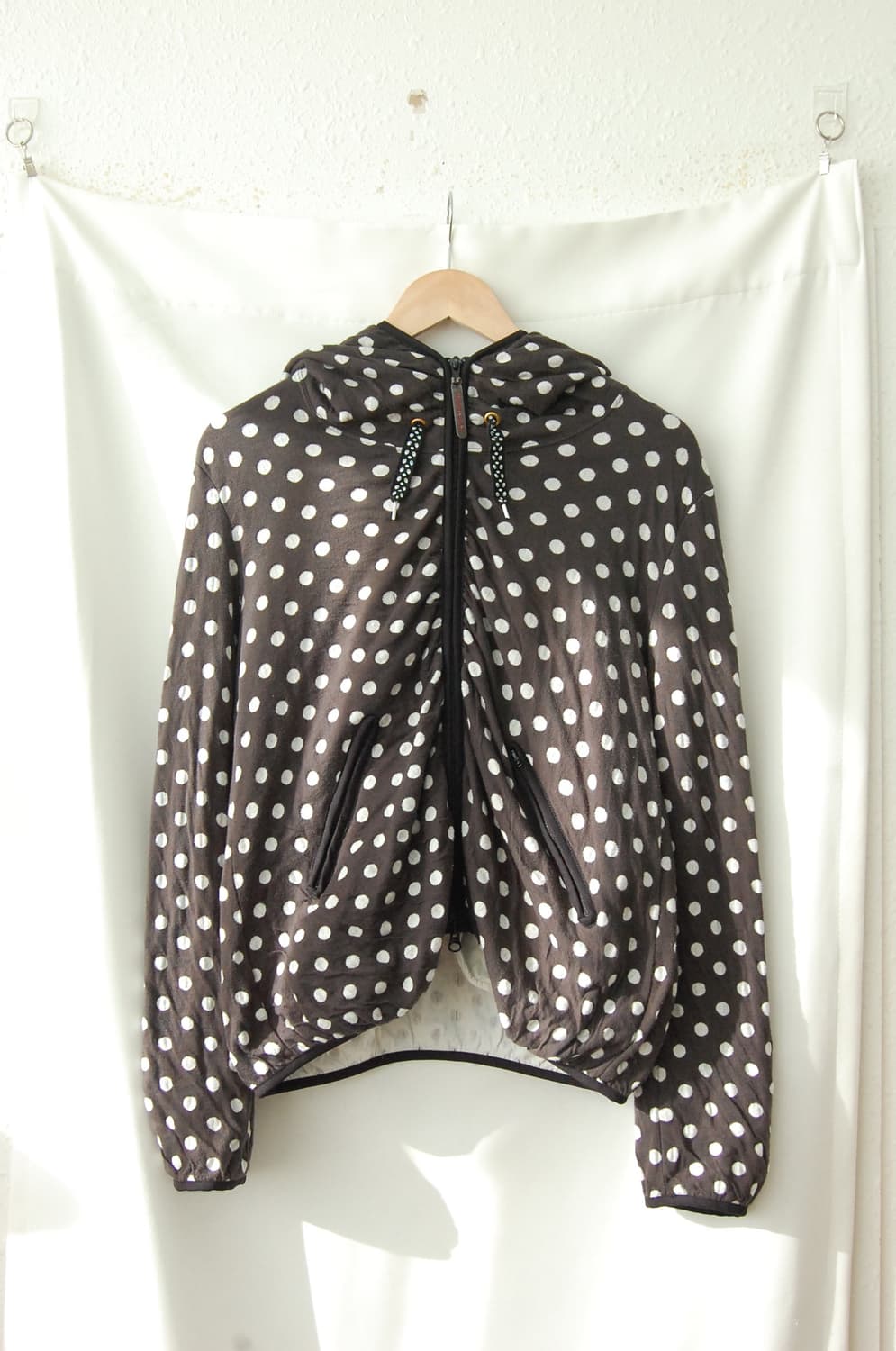 Mercibeaucoup dot shirring hood zip-up 상품이미지2