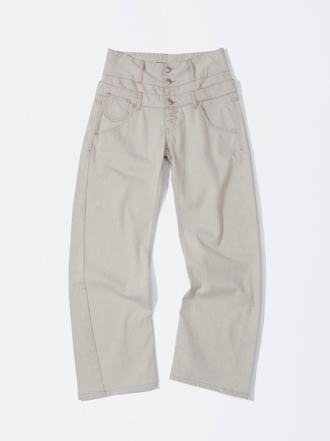 Beaded Layered Denim Pants Nonfade Raw 상품이미지1