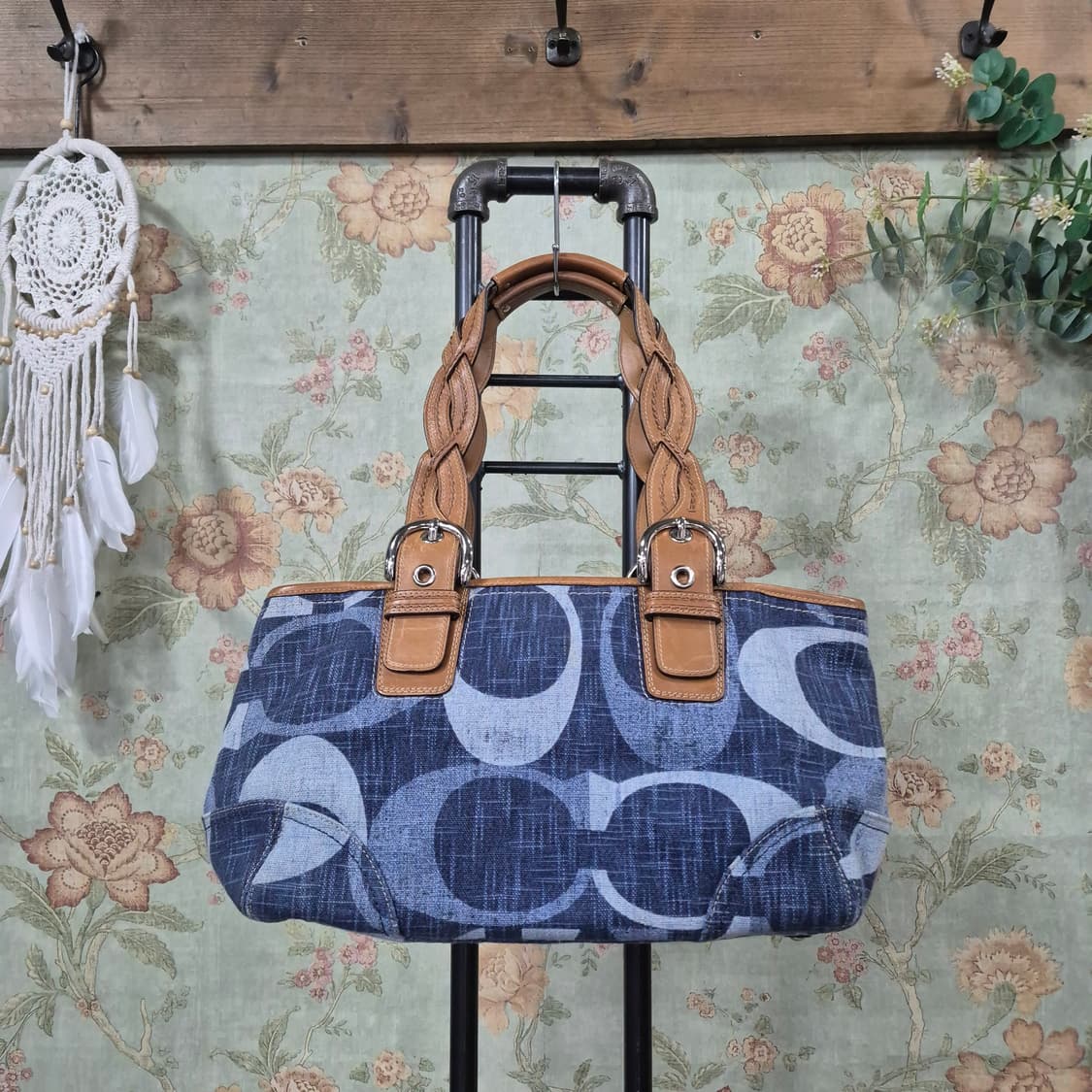 코치 2009년 y2k 초희귀템 시그니처 빈티지 데님 숄더백 상품이미지5