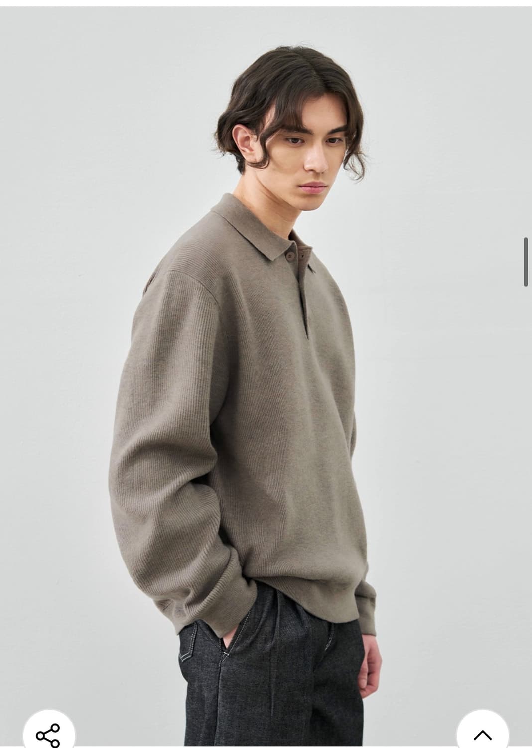 (새상품)(L) 드로우핏 울 PBT 하프 카라 니트 판매 상품이미지5