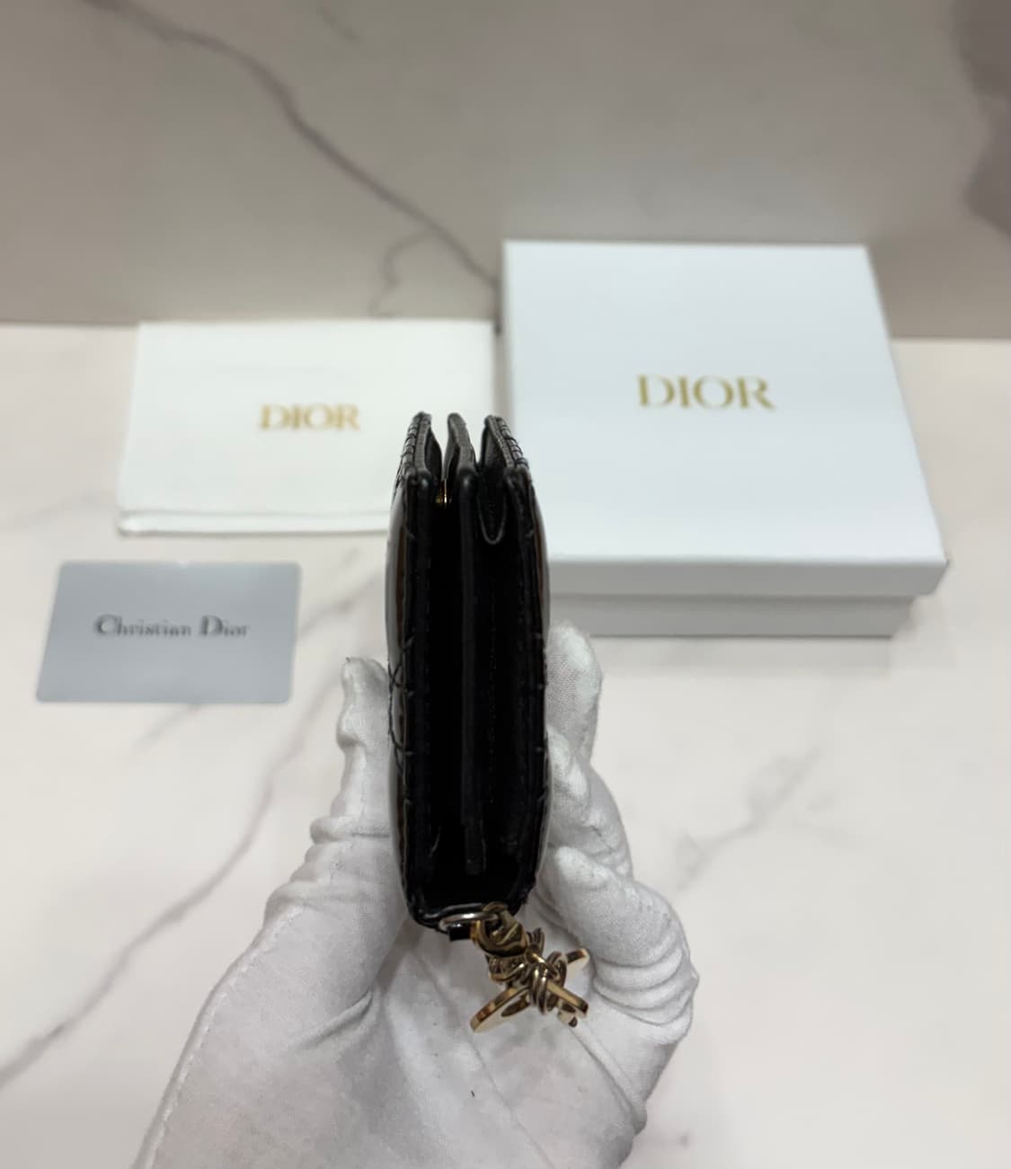 [정품] S급 디올 레이디 페이던트 까나쥬 반지갑 상품이미지8