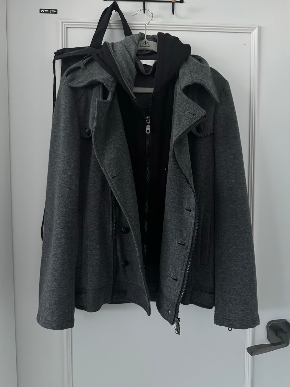 사선지퍼 나폴레옹 후드 코트 자켓 상품이미지2